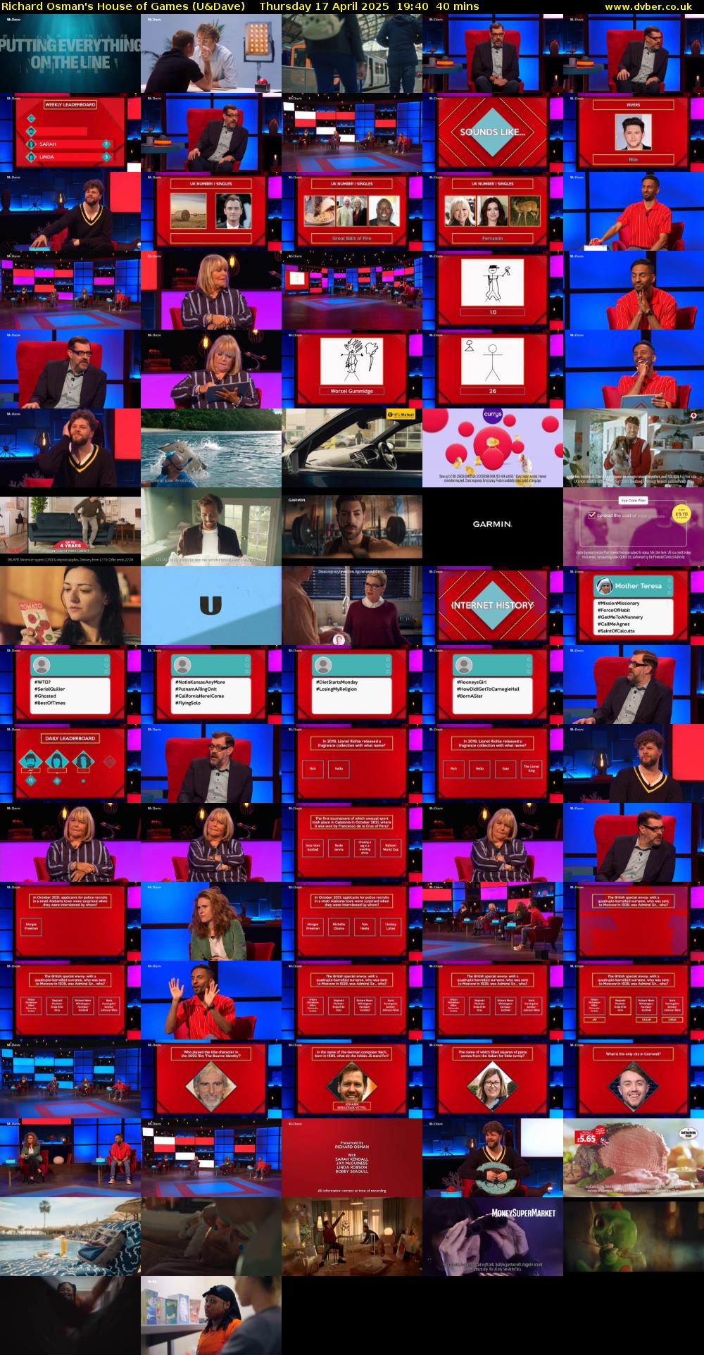 Richard Osman's House of Games (U&Dave) Thursday 17 April 2025 19:40 - 20:20
