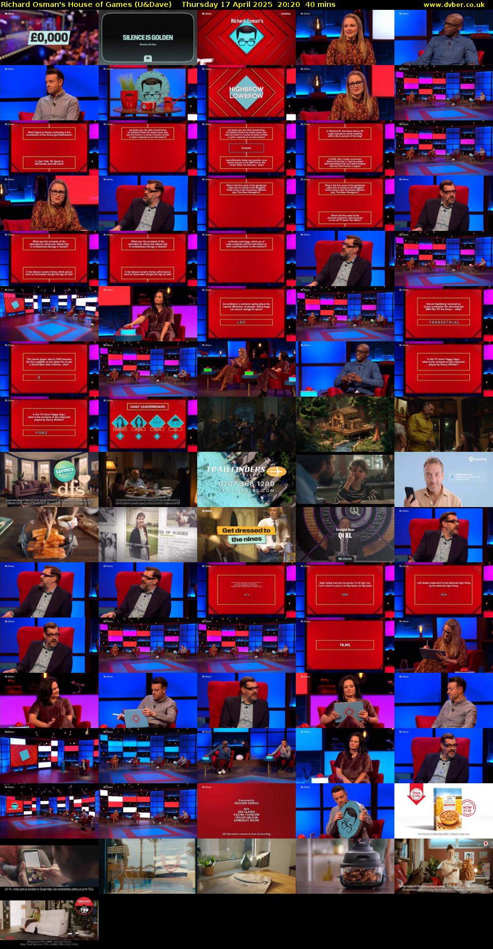 Richard Osman's House of Games (U&Dave) Thursday 17 April 2025 20:20 - 21:00