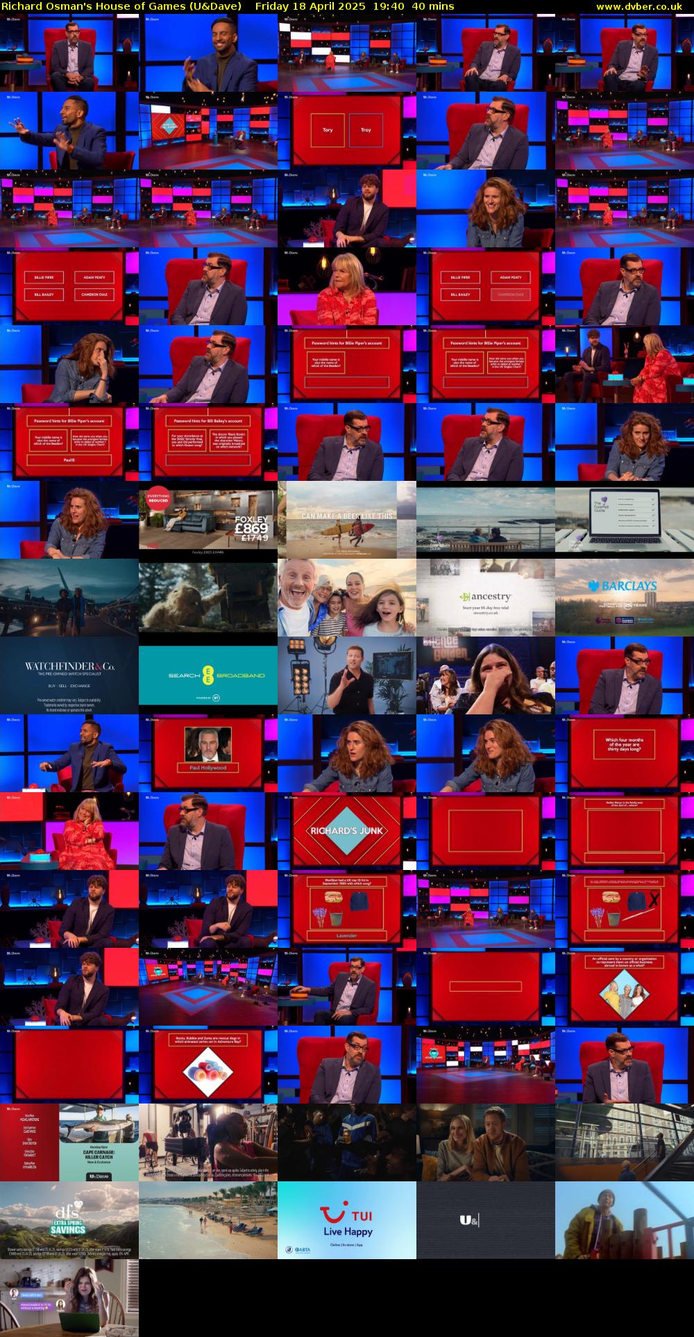 Richard Osman's House of Games (U&Dave) Friday 18 April 2025 19:40 - 20:20