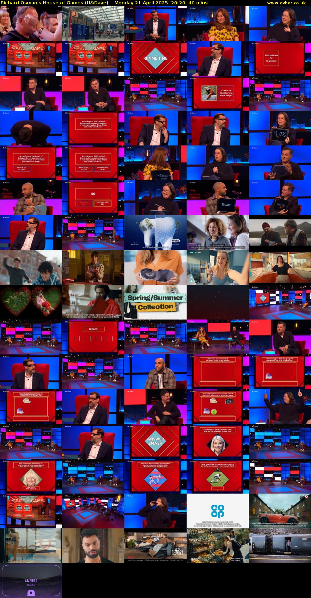 Richard Osman's House of Games (U&Dave) Monday 21 April 2025 20:20 - 21:00