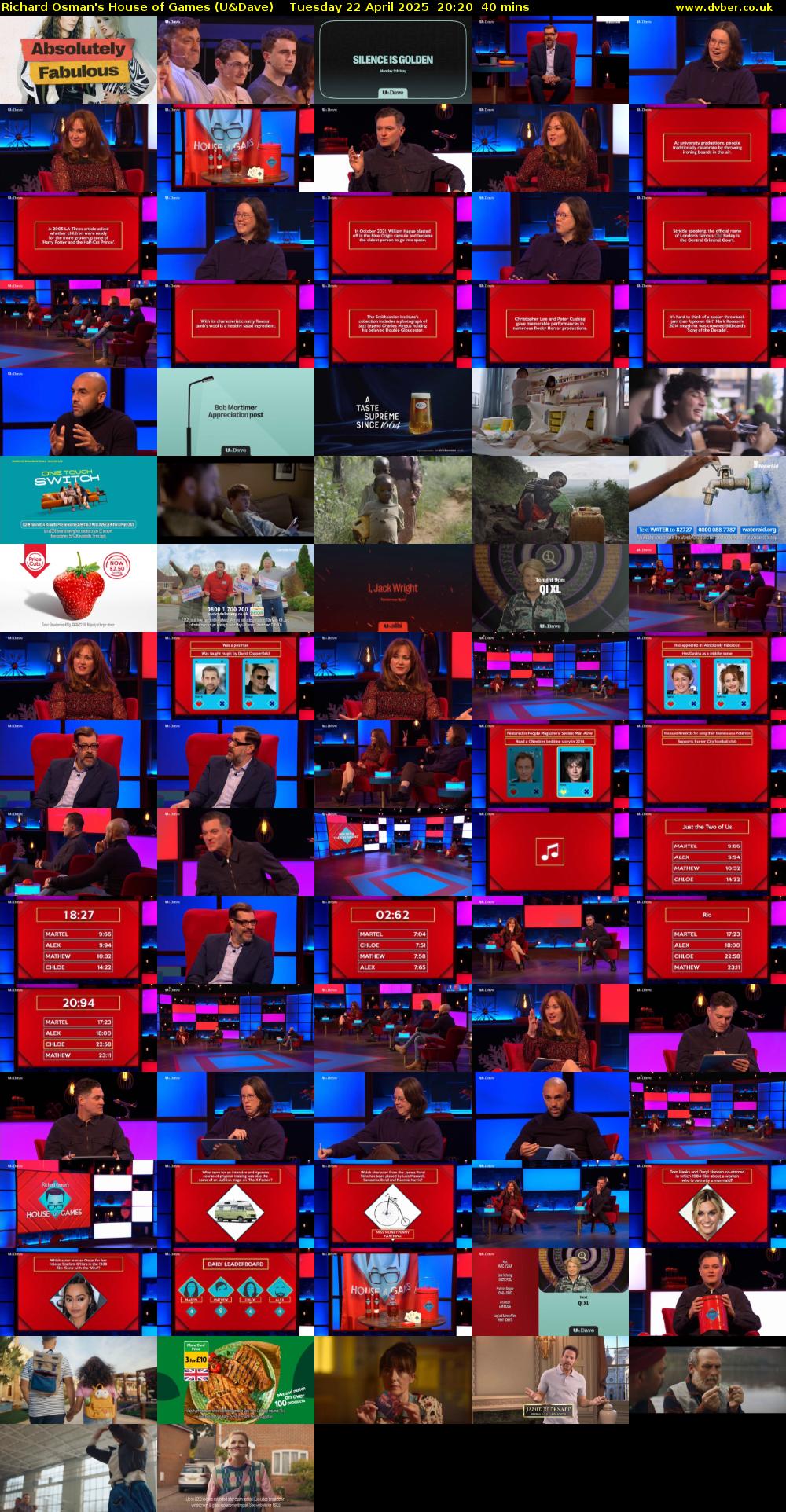 Richard Osman's House of Games (U&Dave) Tuesday 22 April 2025 20:20 - 21:00