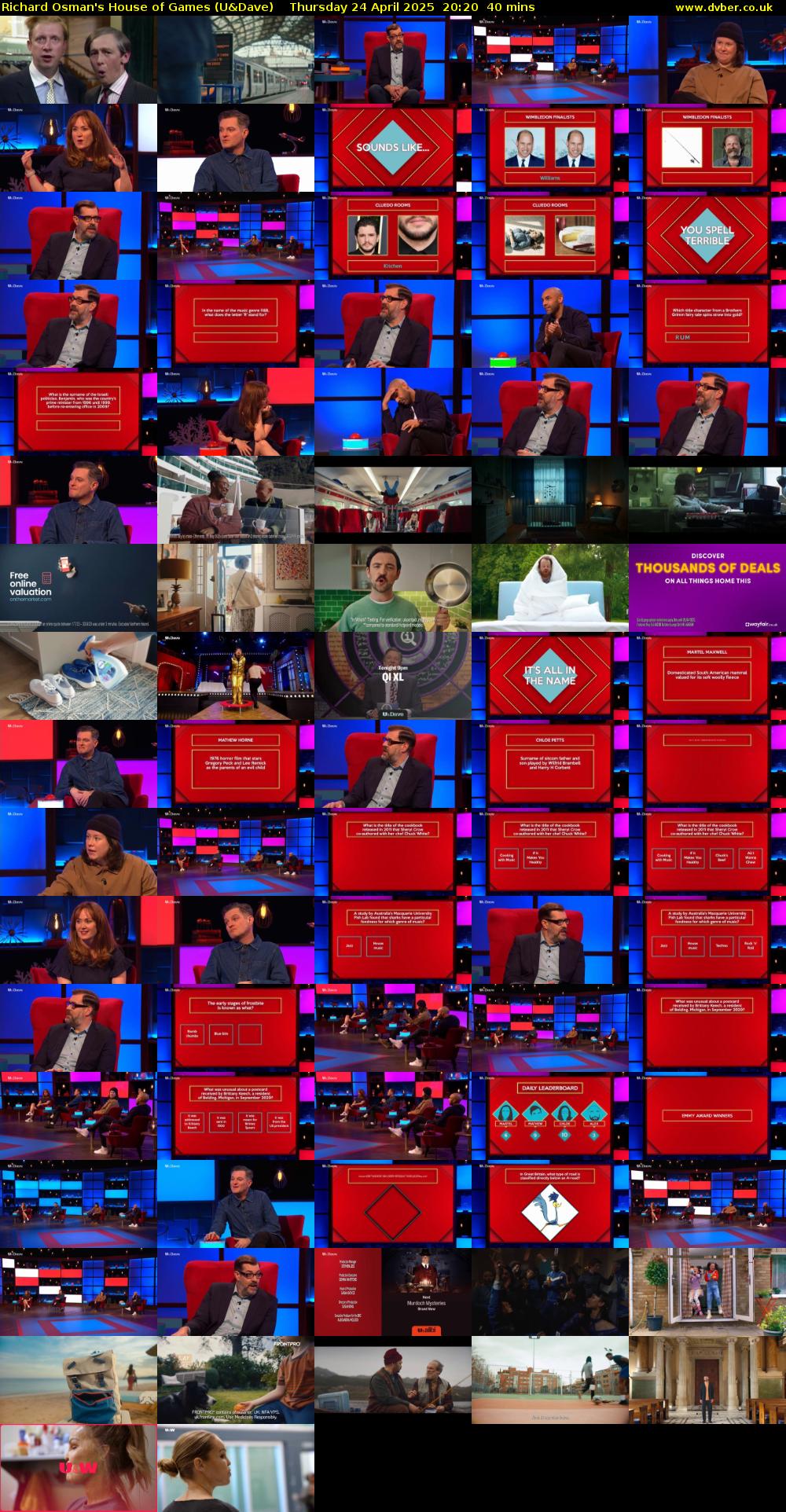 Richard Osman's House of Games (U&Dave) Thursday 24 April 2025 20:20 - 21:00