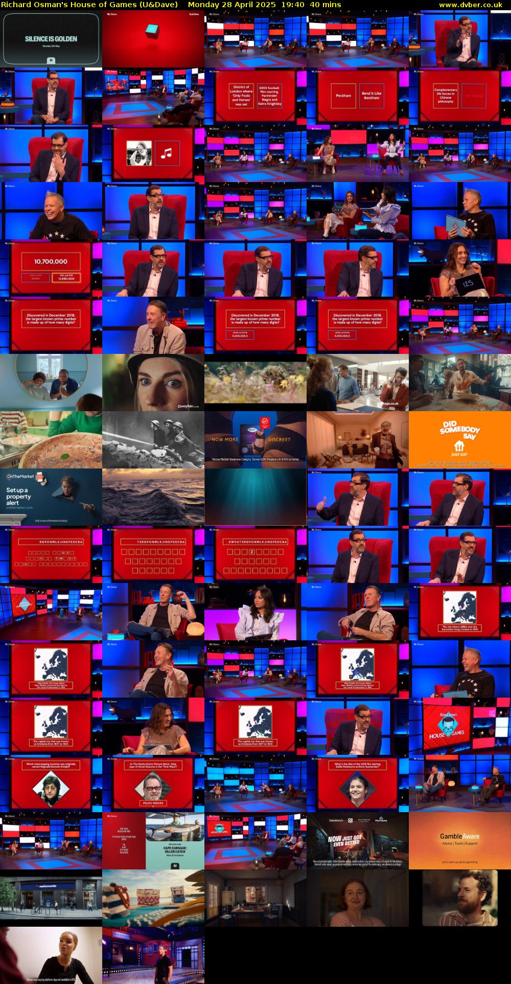 Richard Osman's House of Games (U&Dave) Monday 28 April 2025 19:40 - 20:20