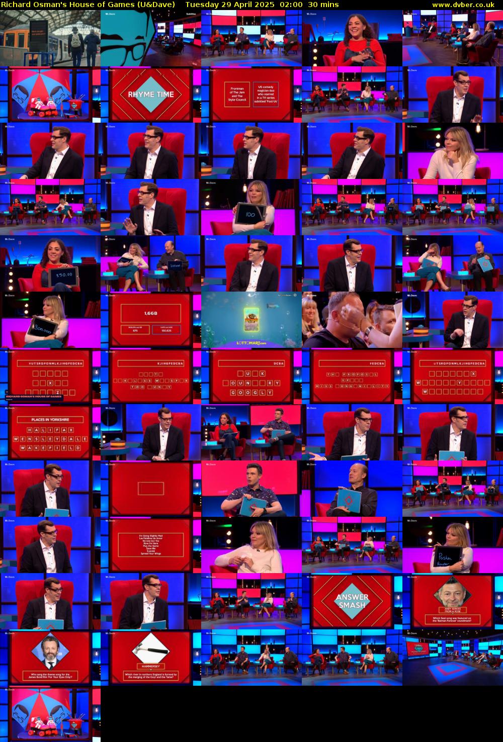 Richard Osman's House of Games (U&Dave) Tuesday 29 April 2025 02:00 - 02:30