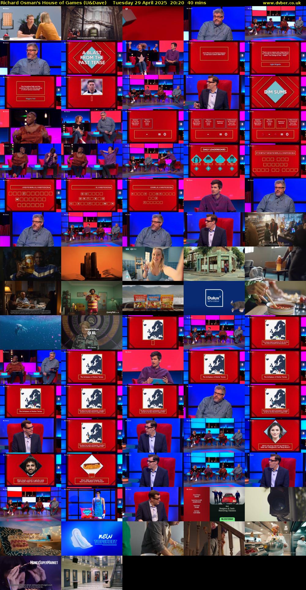 Richard Osman's House of Games (U&Dave) Tuesday 29 April 2025 20:20 - 21:00