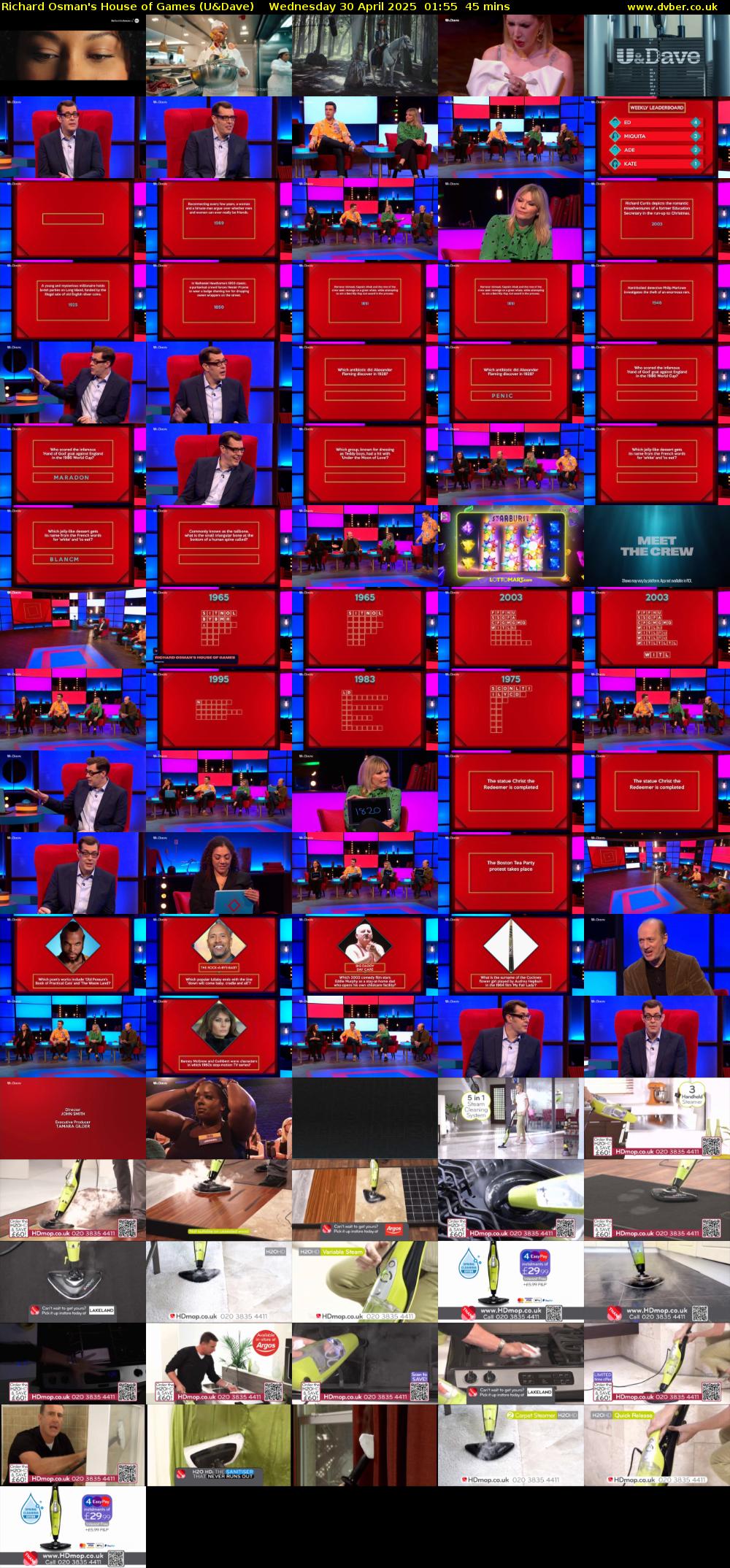 Richard Osman's House of Games (U&Dave) Wednesday 30 April 2025 01:55 - 02:40