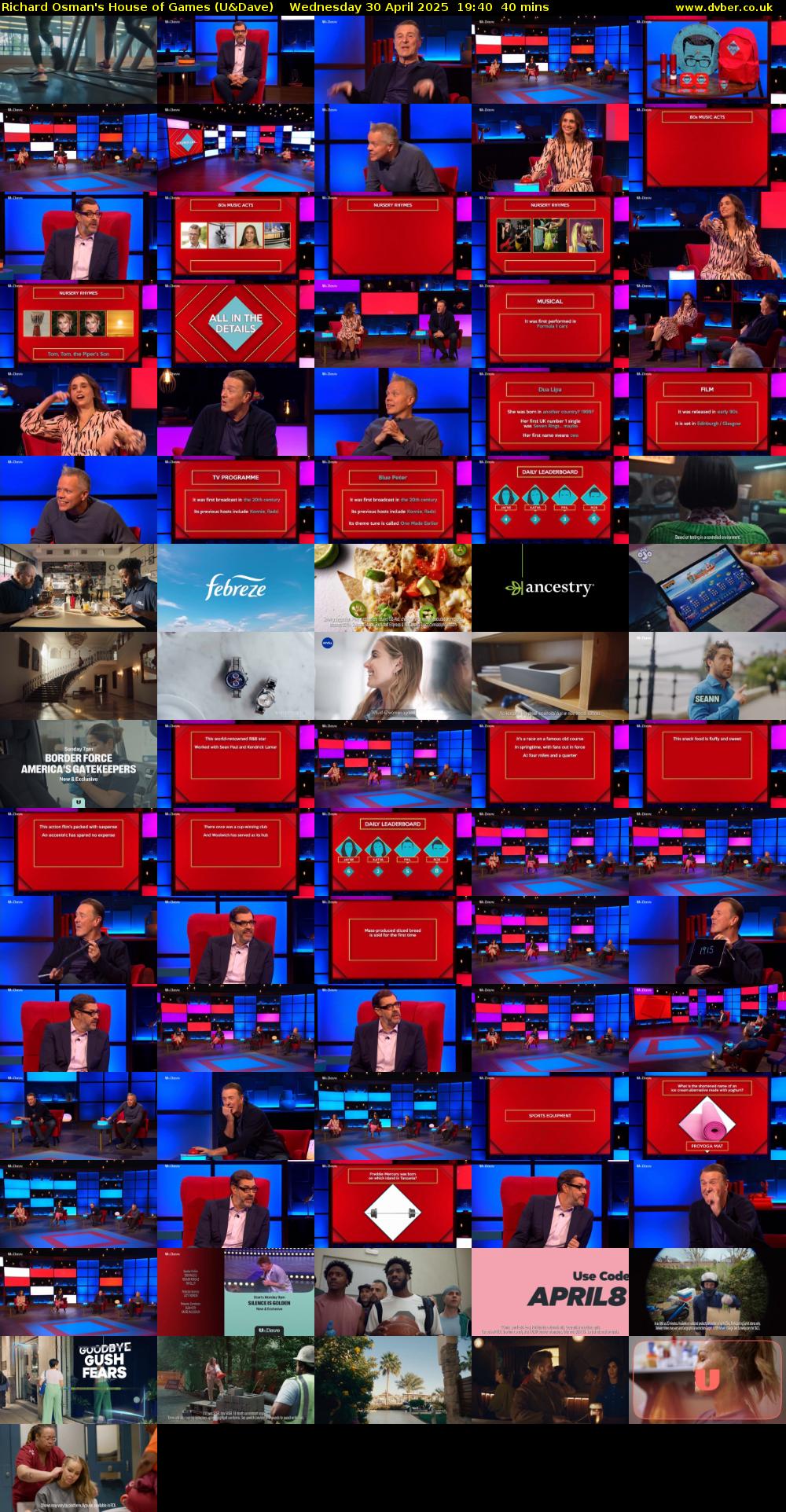 Richard Osman's House of Games (U&Dave) Wednesday 30 April 2025 19:40 - 20:20