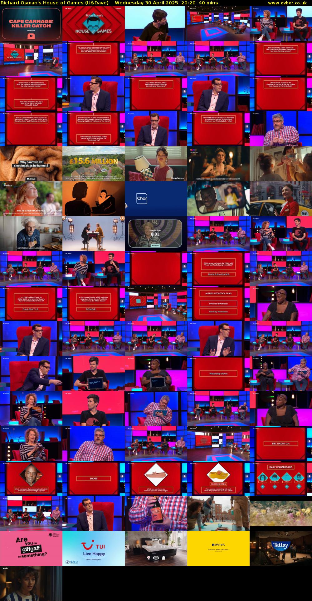 Richard Osman's House of Games (U&Dave) Wednesday 30 April 2025 20:20 - 21:00