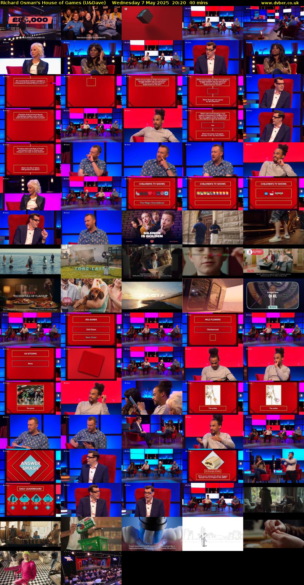Richard Osman's House of Games (U&Dave) Wednesday 7 May 2025 20:20 - 21:00
