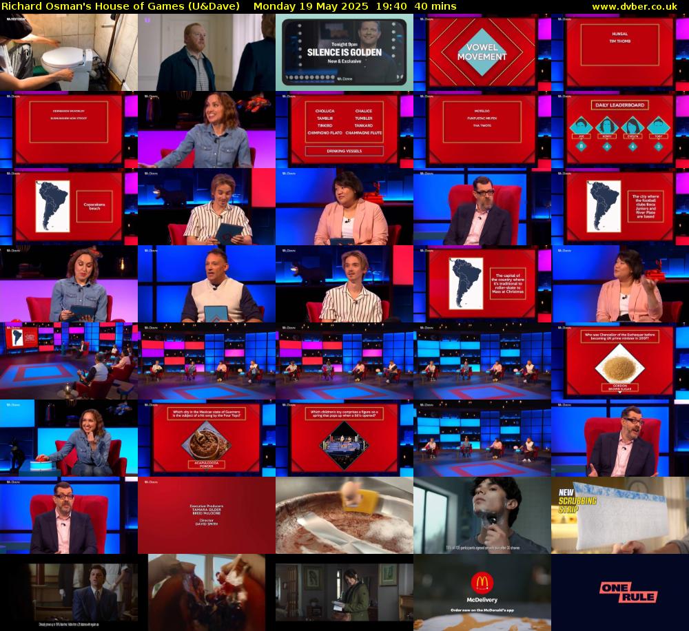 Richard Osman's House of Games (U&Dave) Monday 19 May 2025 19:40 - 20:20