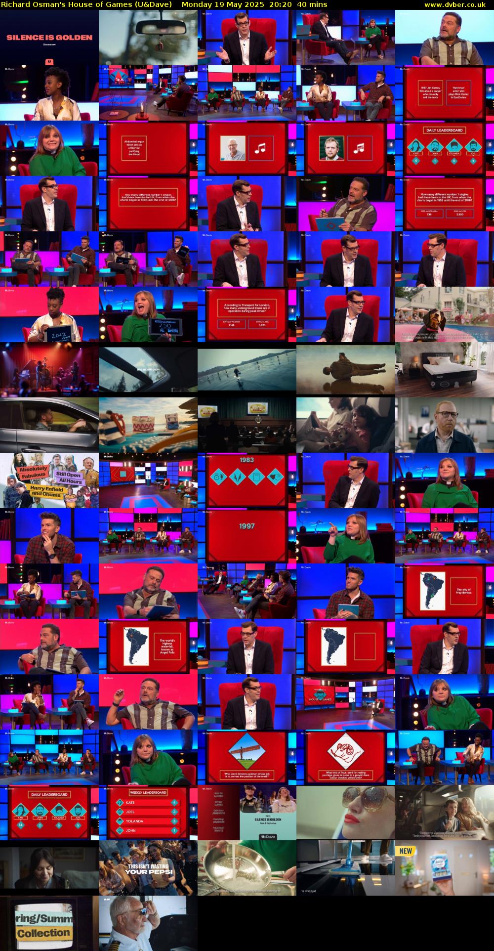 Richard Osman's House of Games (U&Dave) Monday 19 May 2025 20:20 - 21:00