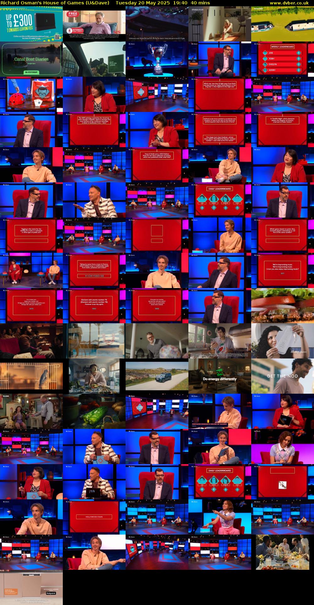 Richard Osman's House of Games (U&Dave) Tuesday 20 May 2025 19:40 - 20:20