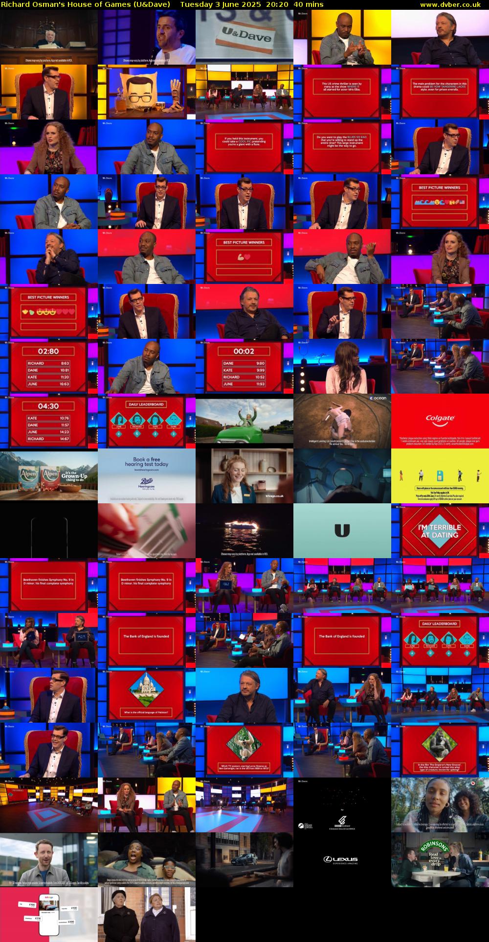 Richard Osman's House of Games (U&Dave) Tuesday 3 June 2025 20:20 - 21:00