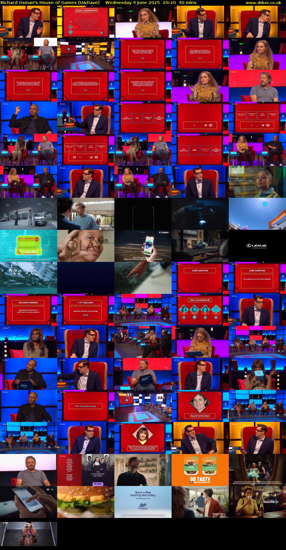 Richard Osman's House of Games (U&Dave) Wednesday 4 June 2025 20:20 - 21:00
