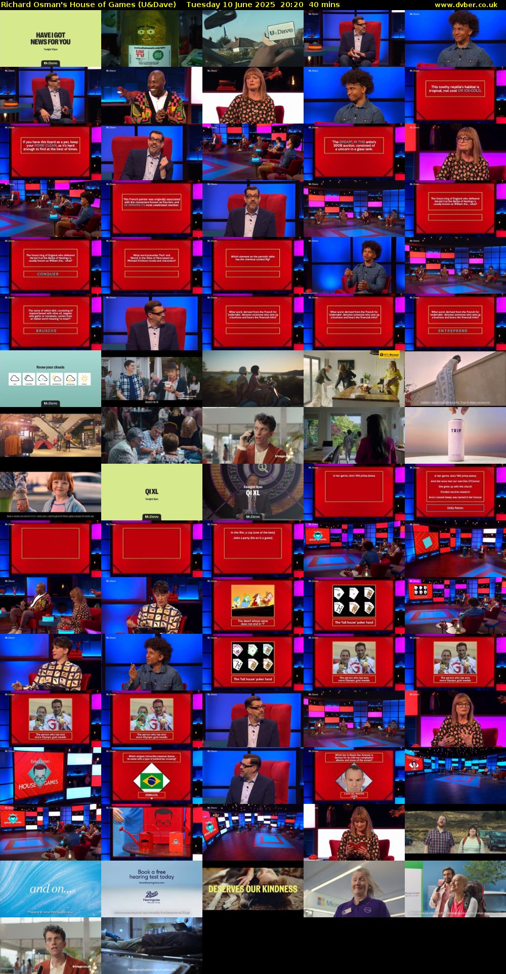 Richard Osman's House of Games (U&Dave) Tuesday 10 June 2025 20:20 - 21:00