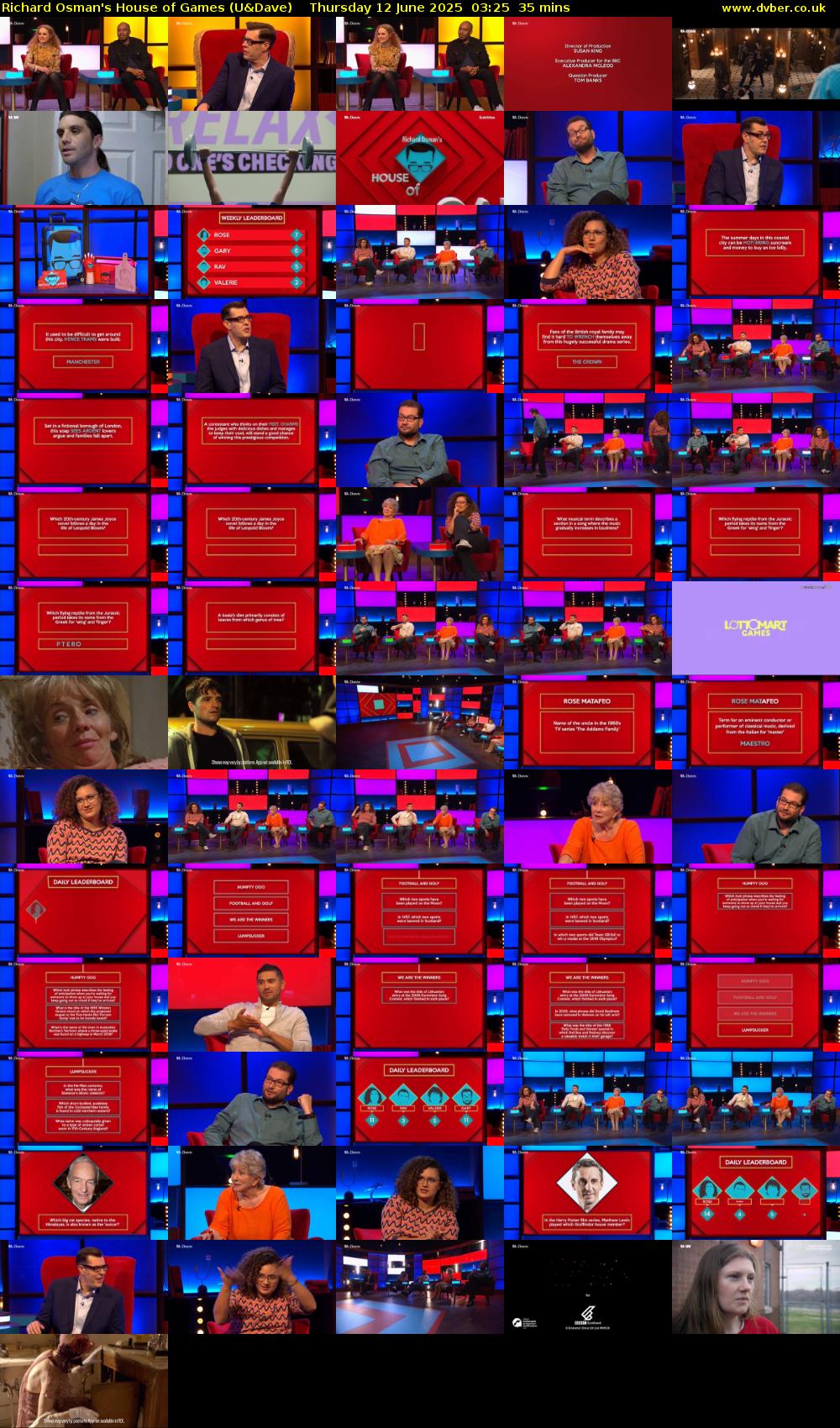 Richard Osman's House of Games (U&Dave) Thursday 12 June 2025 03:25 - 04:00