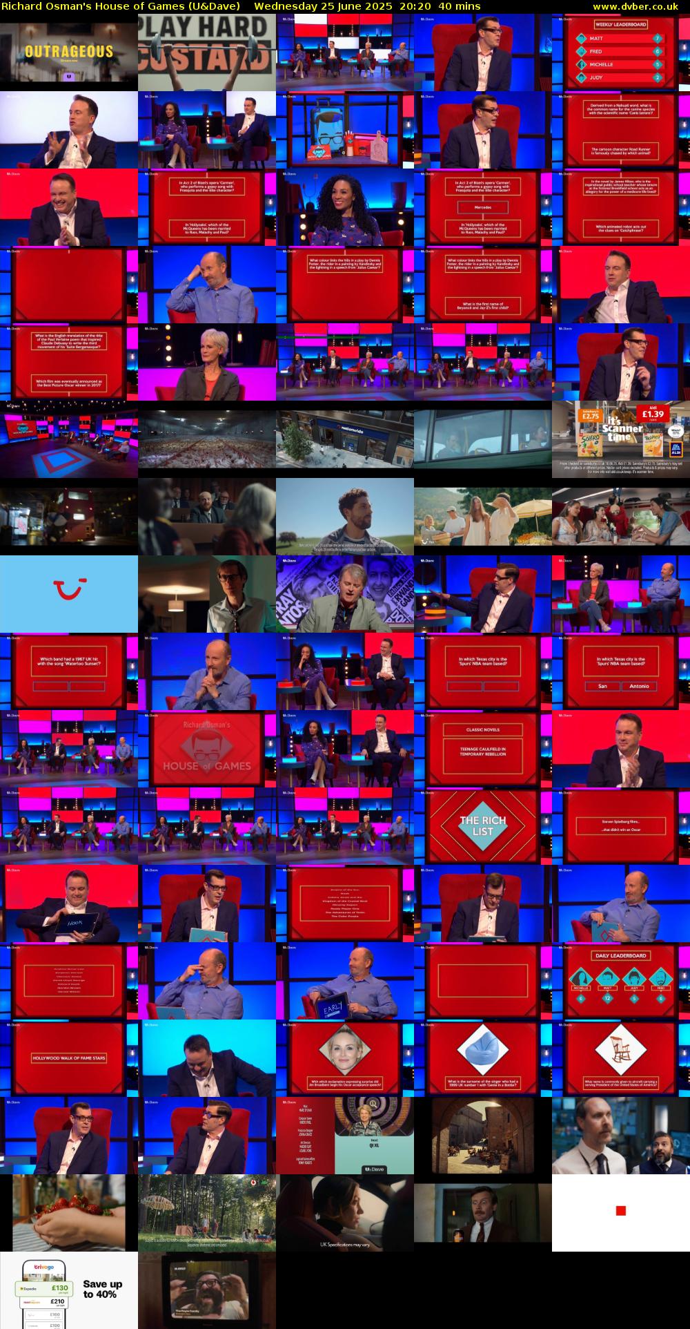 Richard Osman's House of Games (U&Dave) Wednesday 25 June 2025 20:20 - 21:00