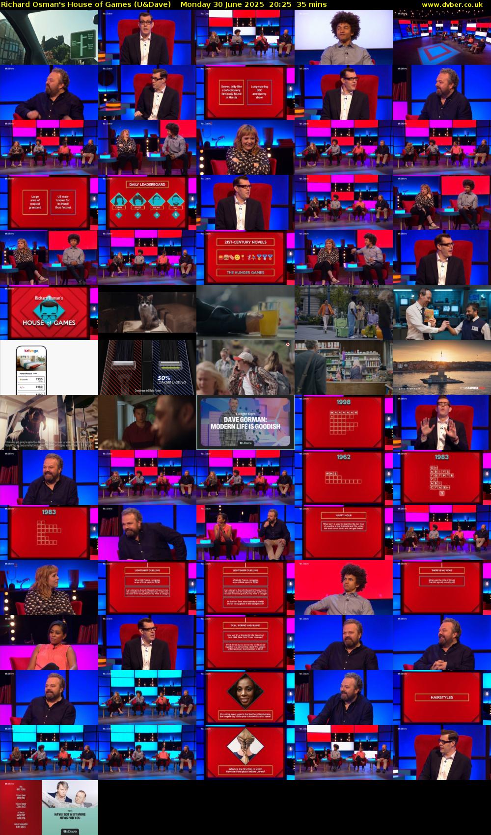 Richard Osman's House of Games (U&Dave) Monday 30 June 2025 20:25 - 21:00
