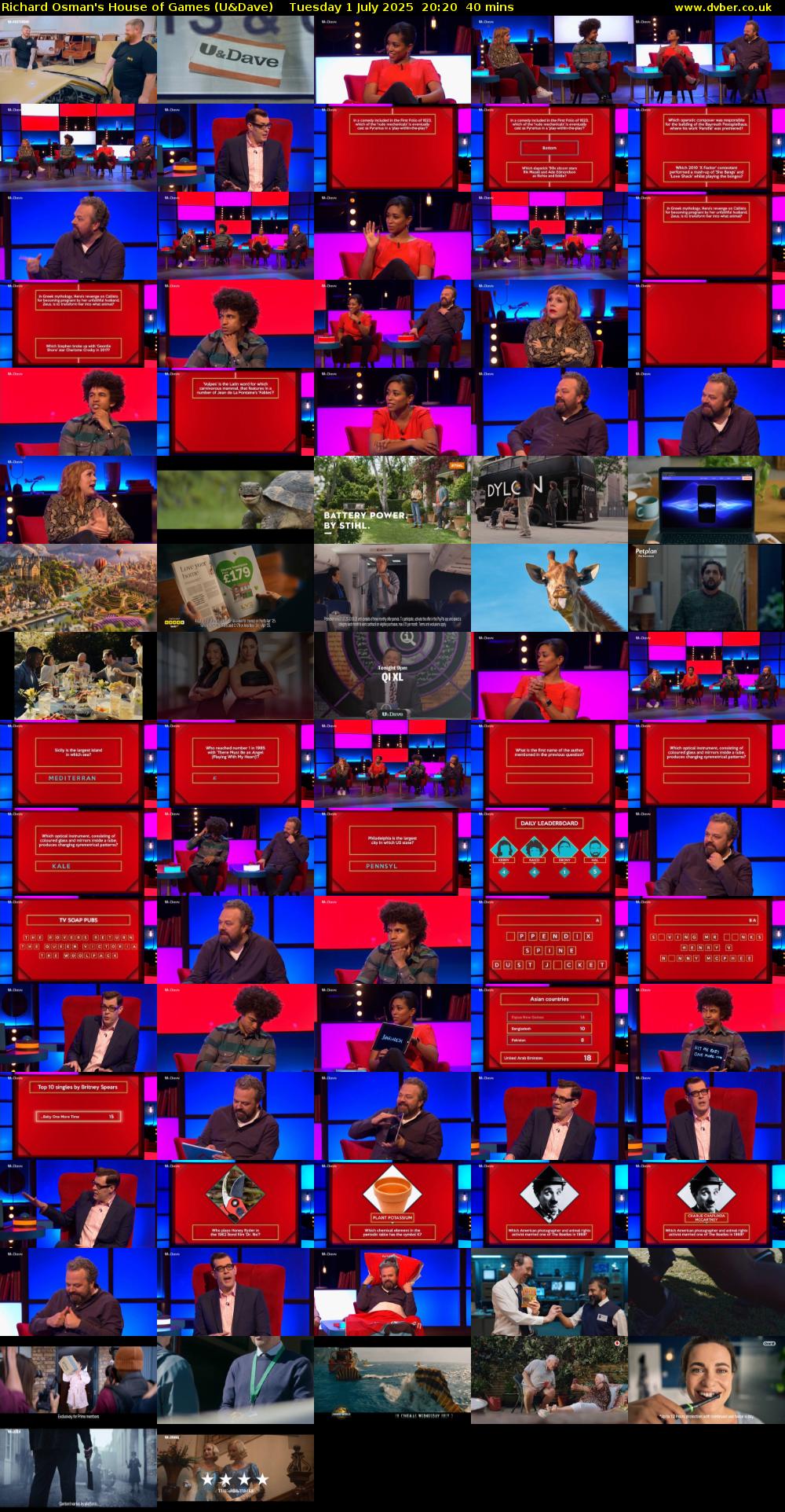 Richard Osman's House of Games (U&Dave) Tuesday 1 July 2025 20:20 - 21:00