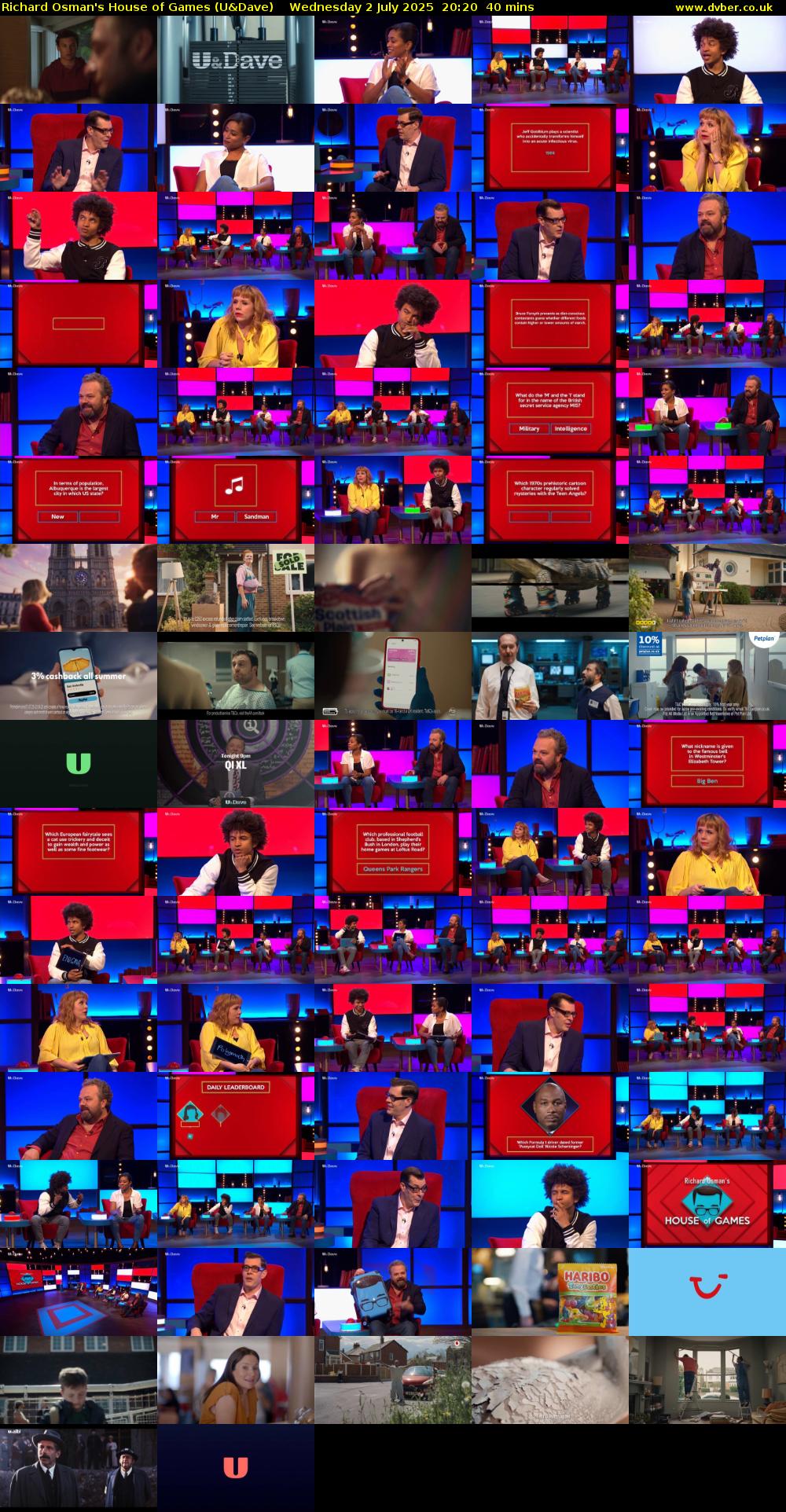 Richard Osman's House of Games (U&Dave) Wednesday 2 July 2025 20:20 - 21:00