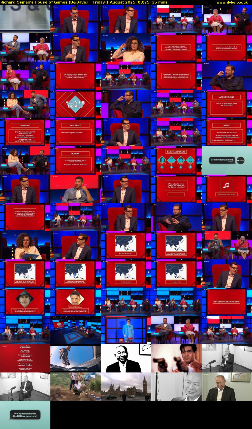 Richard Osman's House of Games (U&Dave) Friday 1 August 2025 03:25 - 04:00