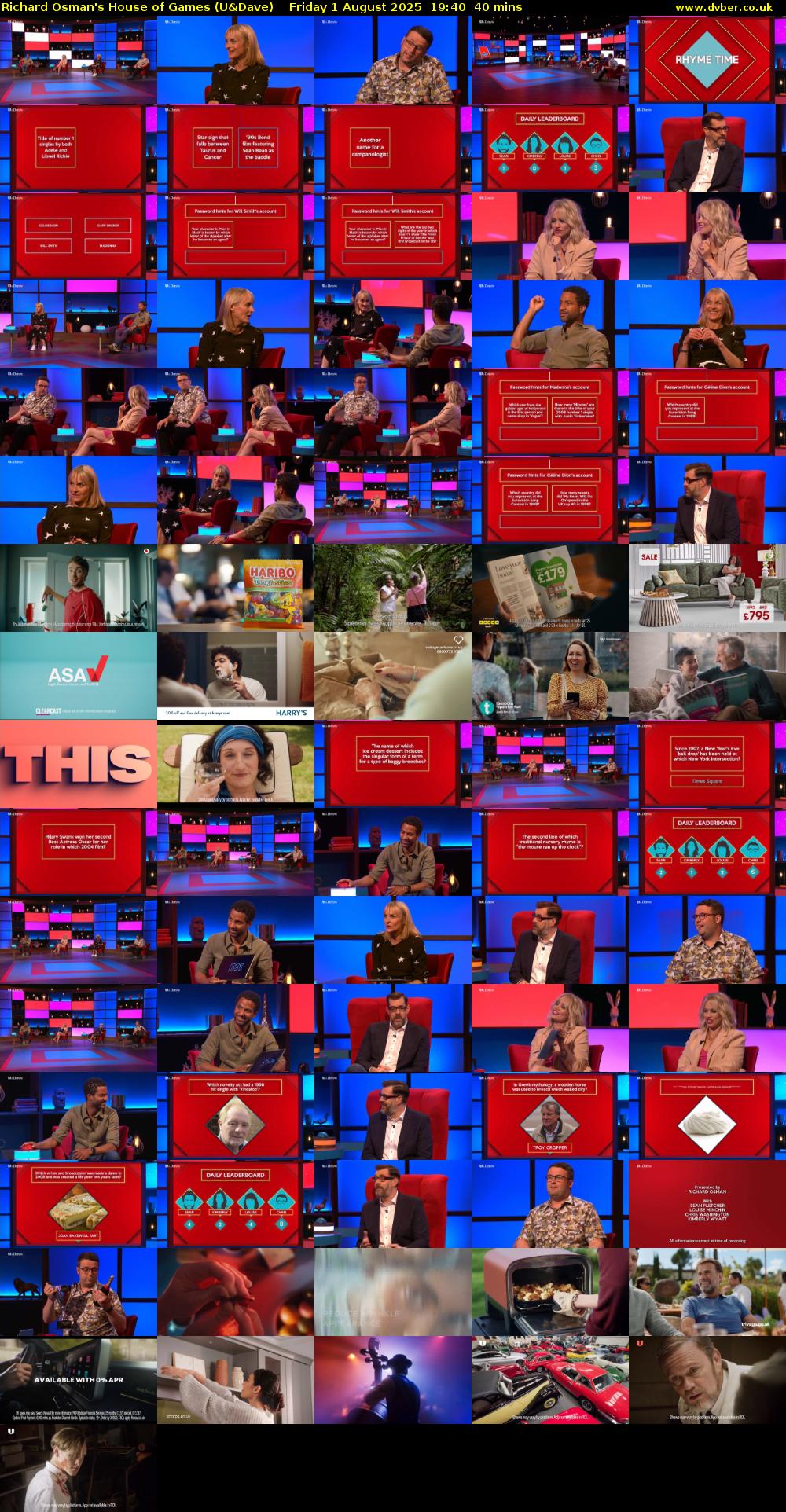 Richard Osman's House of Games (U&Dave) Friday 1 August 2025 19:40 - 20:20