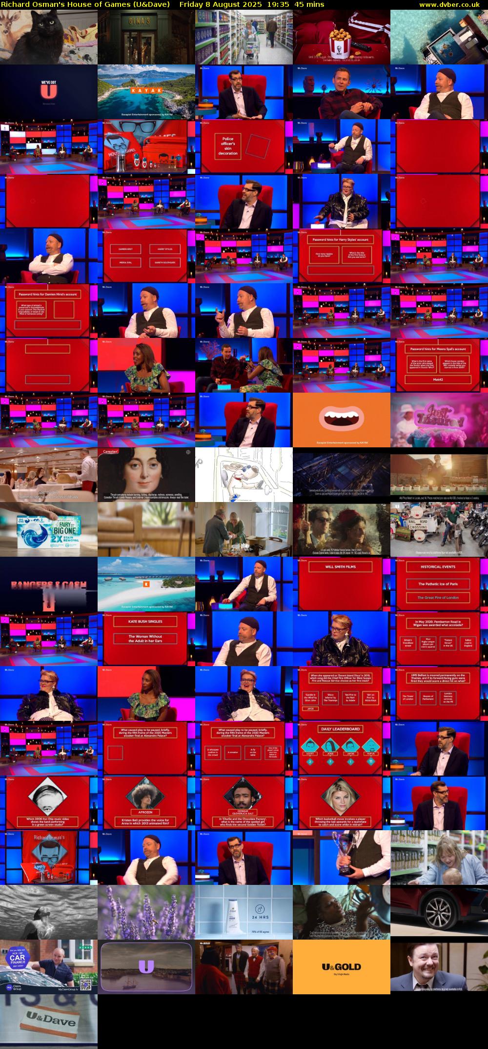 Richard Osman's House of Games (U&Dave) Friday 8 August 2025 19:35 - 20:20