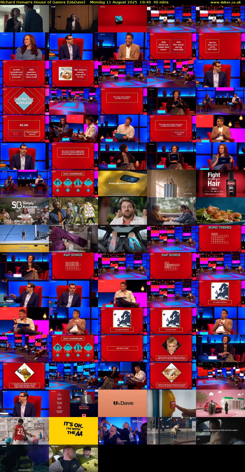 Richard Osman's House of Games (U&Dave) Monday 11 August 2025 19:40 - 20:20