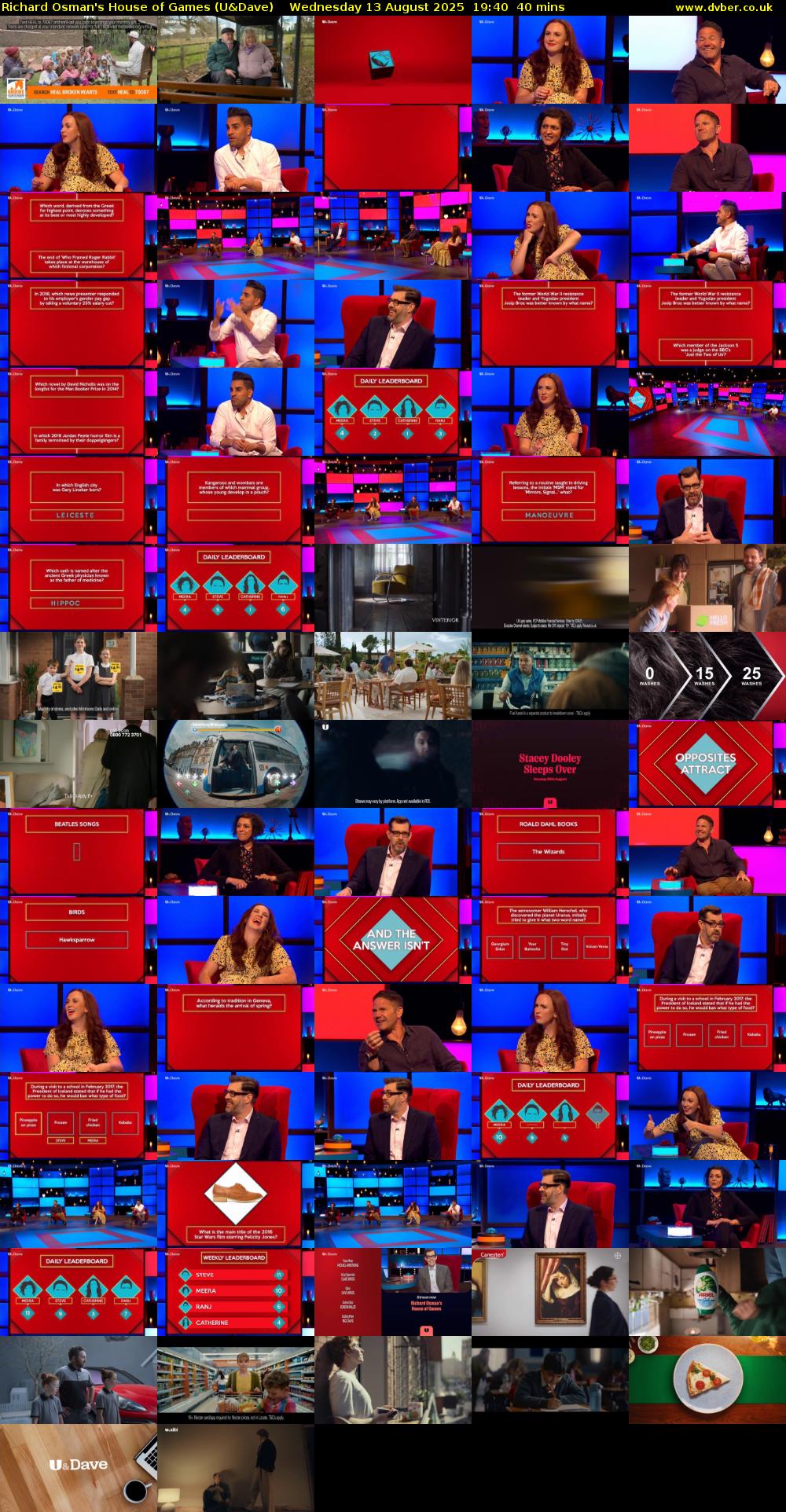 Richard Osman's House of Games (U&Dave) Wednesday 13 August 2025 19:40 - 20:20
