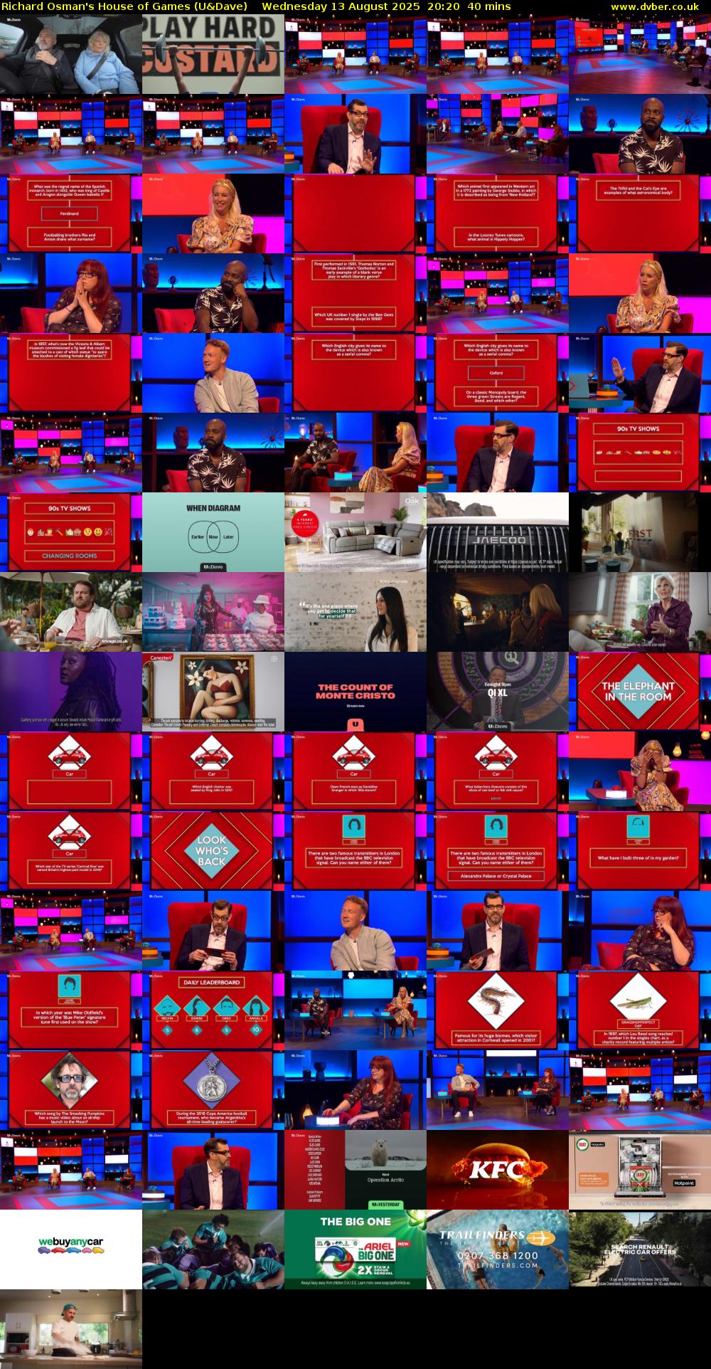 Richard Osman's House of Games (U&Dave) Wednesday 13 August 2025 20:20 - 21:00