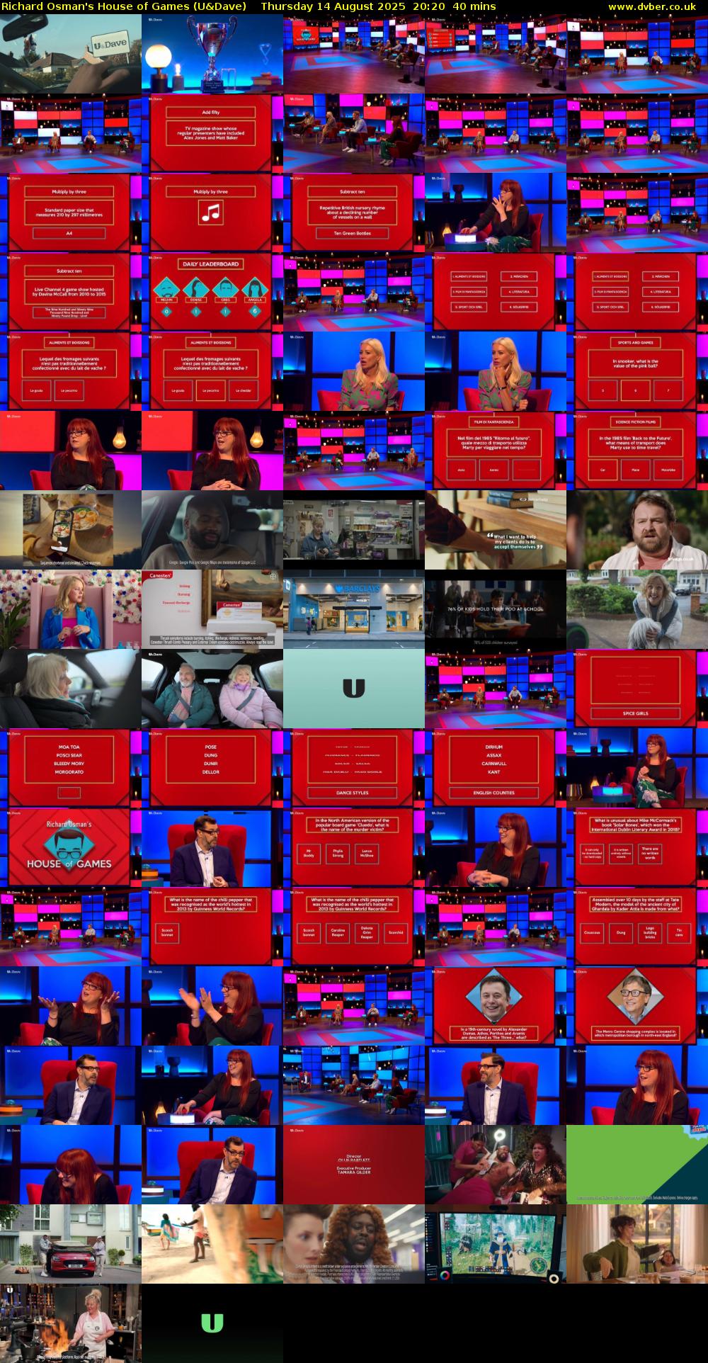 Richard Osman's House of Games (U&Dave) Thursday 14 August 2025 20:20 - 21:00