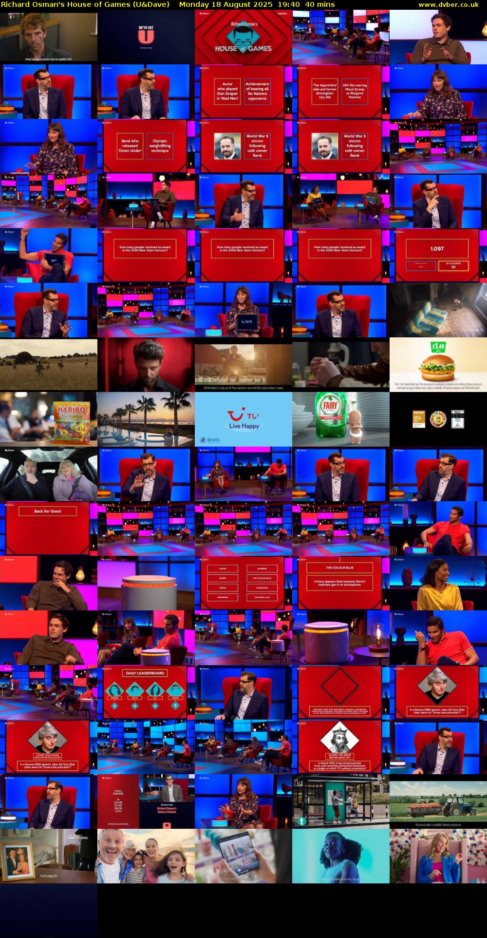 Richard Osman's House of Games (U&Dave) Monday 18 August 2025 19:40 - 20:20