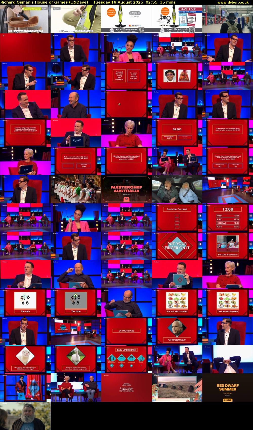 Richard Osman's House of Games (U&Dave) Tuesday 19 August 2025 02:55 - 03:30