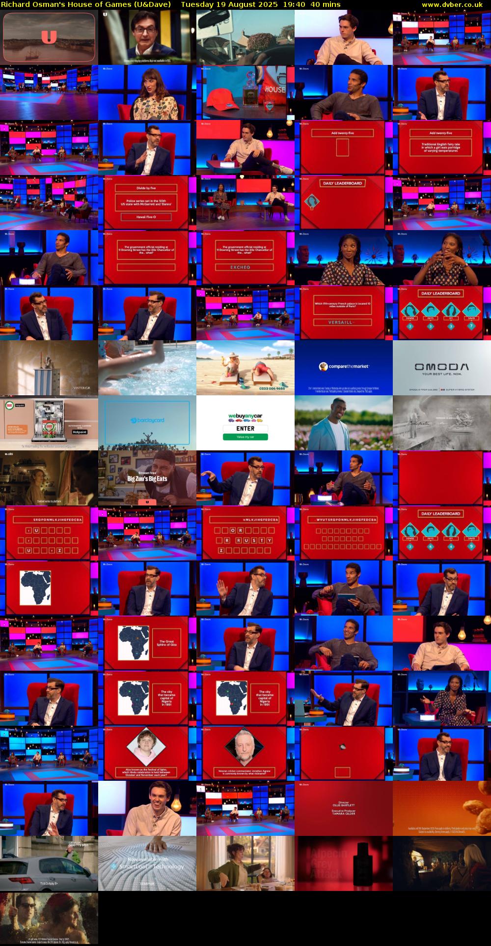 Richard Osman's House of Games (U&Dave) Tuesday 19 August 2025 19:40 - 20:20