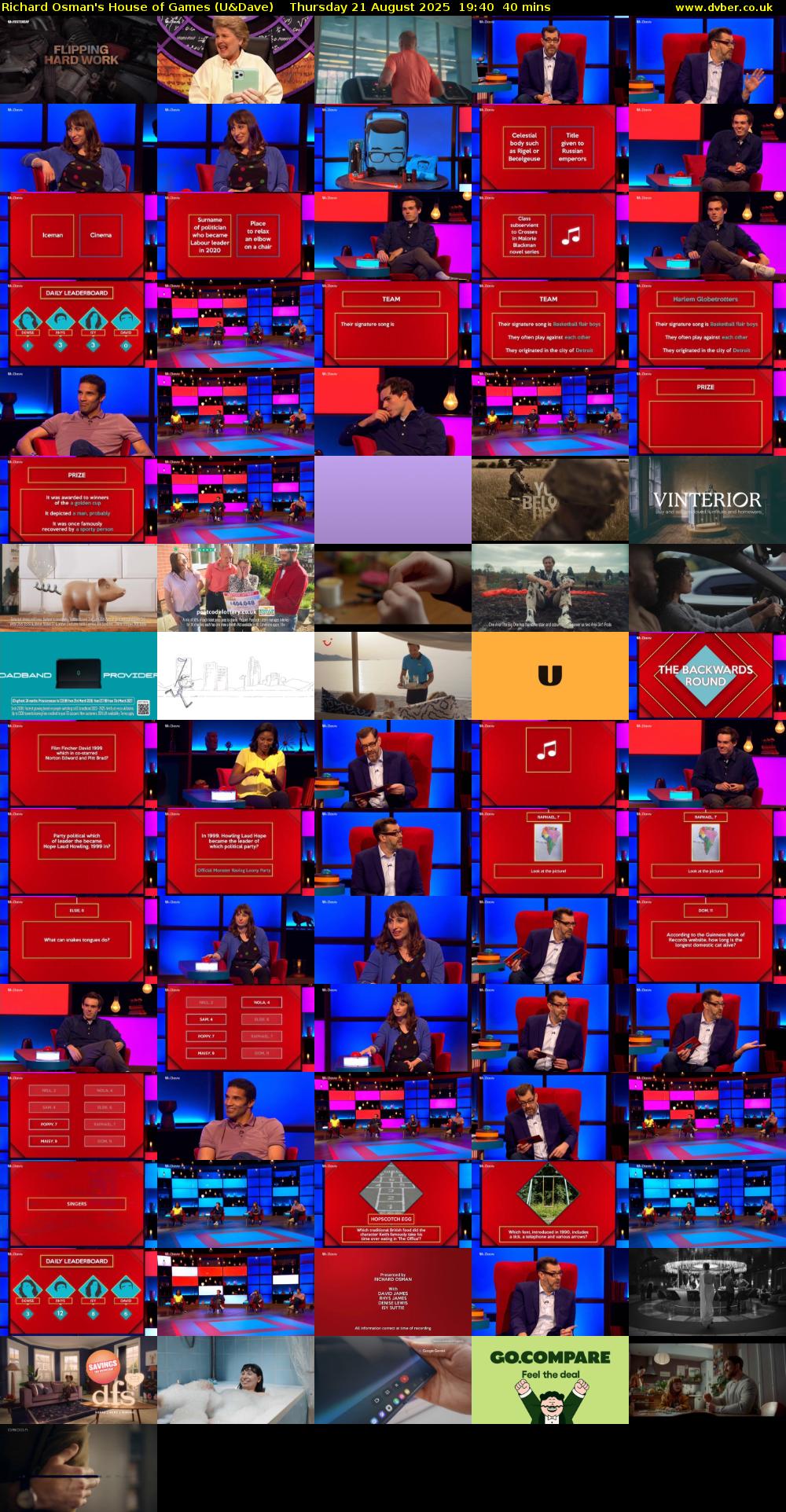 Richard Osman's House of Games (U&Dave) Thursday 21 August 2025 19:40 - 20:20