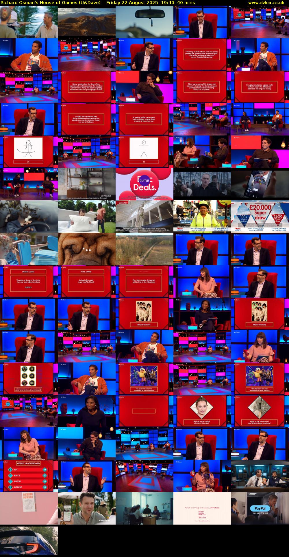 Richard Osman's House of Games (U&Dave) Friday 22 August 2025 19:40 - 20:20