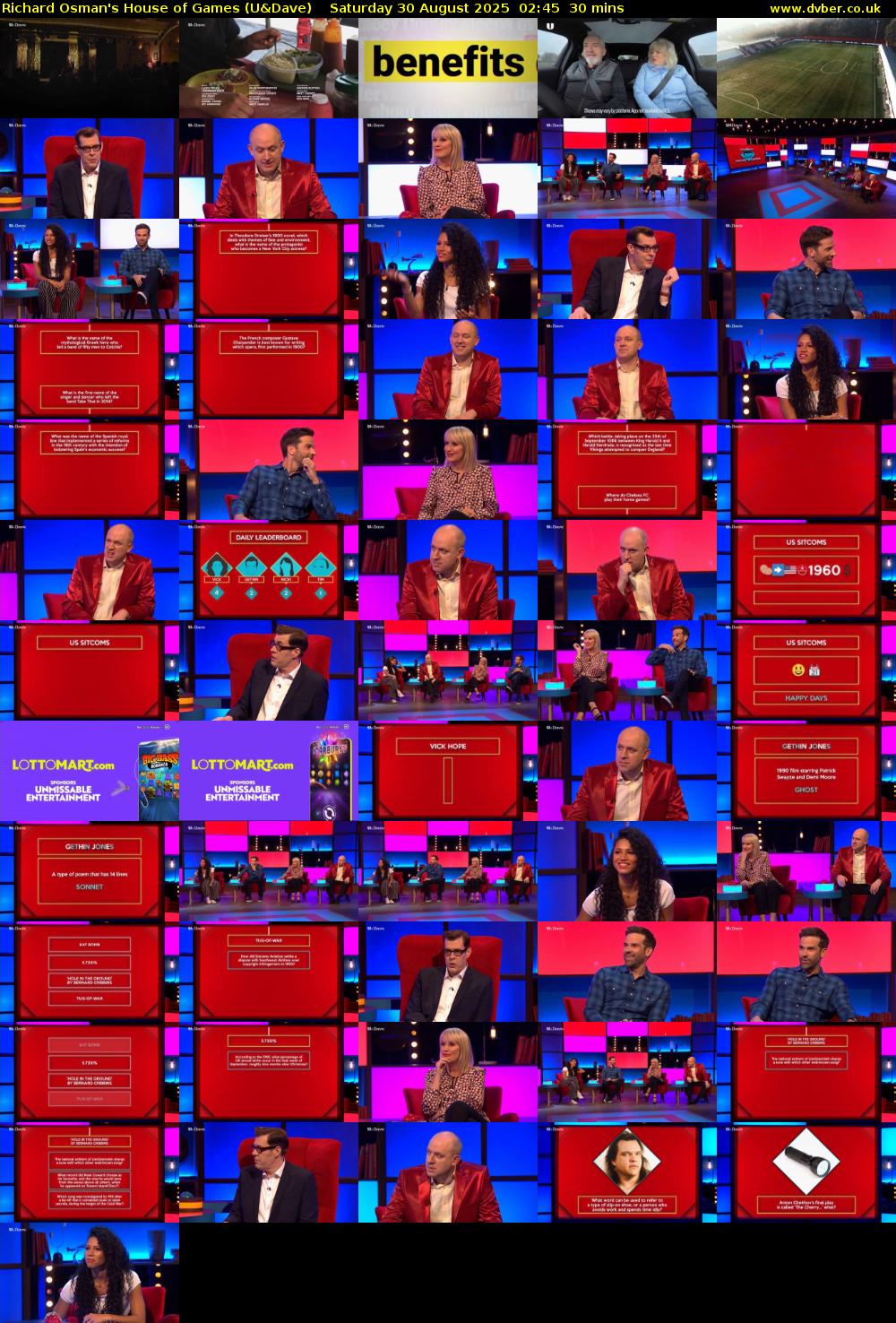 Richard Osman's House of Games (U&Dave) Saturday 30 August 2025 02:45 - 03:15