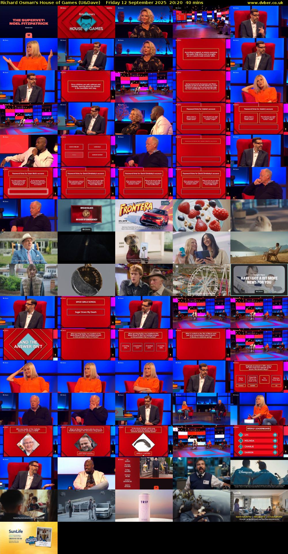 Richard Osman's House of Games (U&Dave) Friday 12 September 2025 20:20 - 21:00
