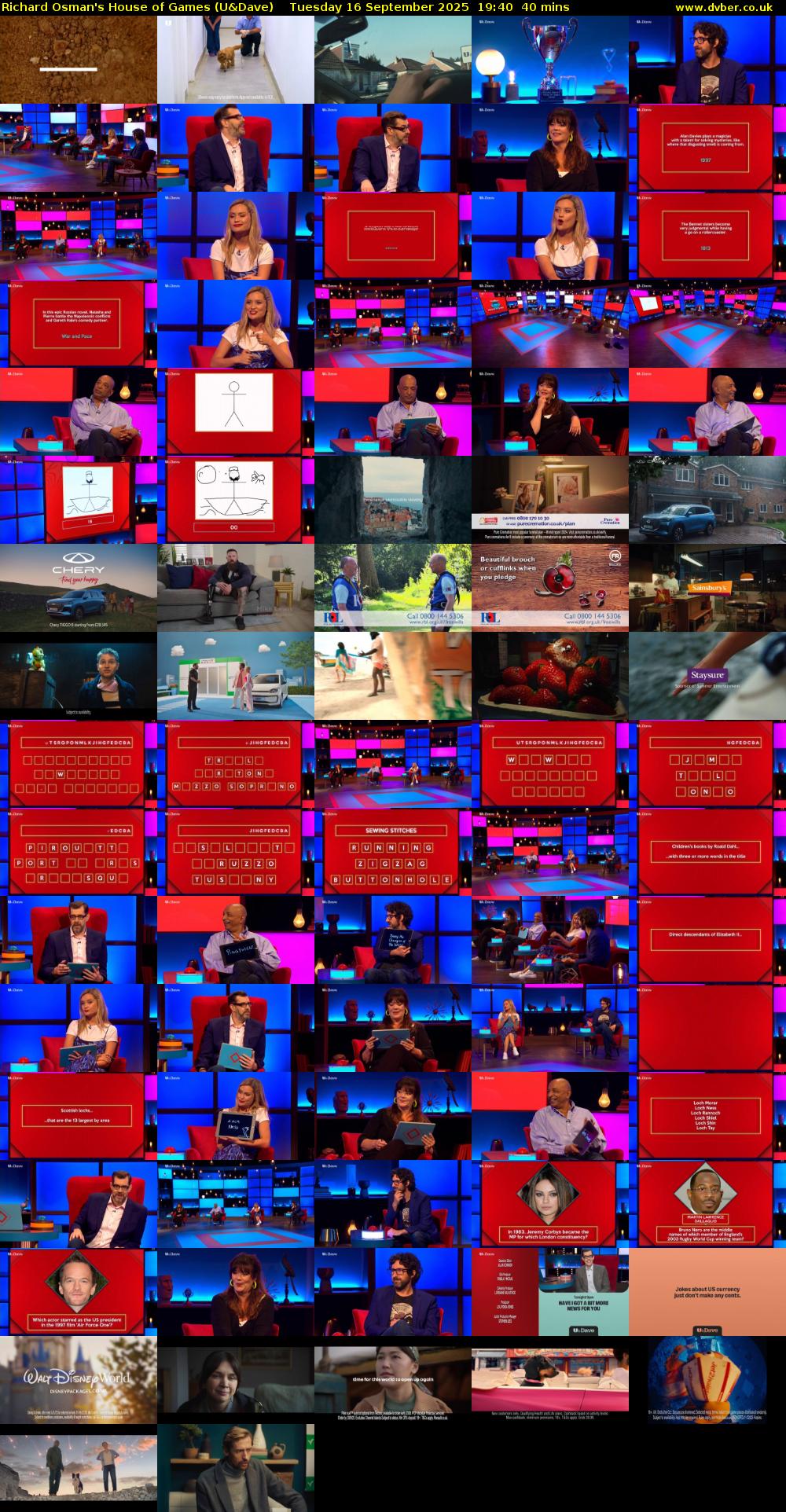 Richard Osman's House of Games (U&Dave) Tuesday 16 September 2025 19:40 - 20:20