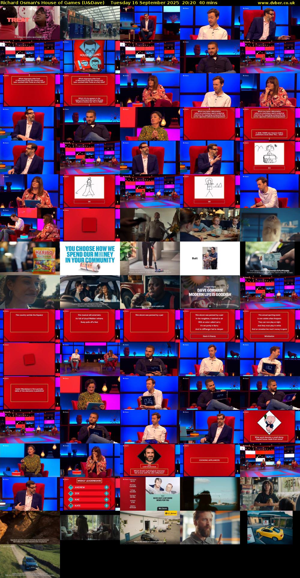 Richard Osman's House of Games (U&Dave) Tuesday 16 September 2025 20:20 - 21:00