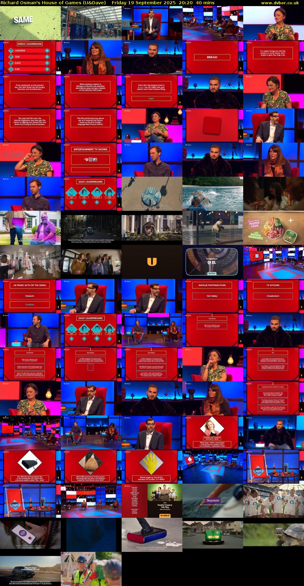 Richard Osman's House of Games (U&Dave) Friday 19 September 2025 20:20 - 21:00