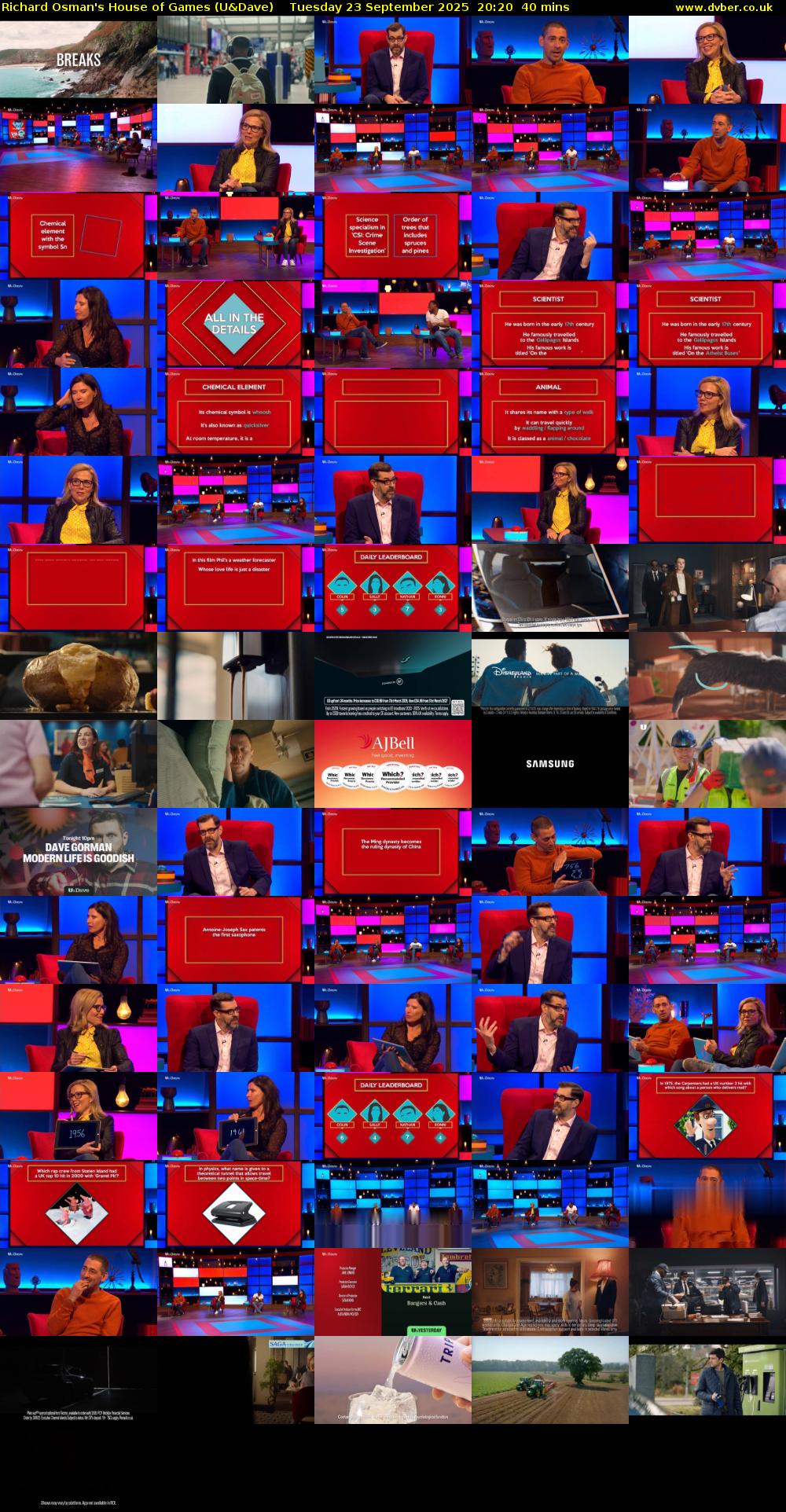 Richard Osman's House of Games (U&Dave) Tuesday 23 September 2025 20:20 - 21:00