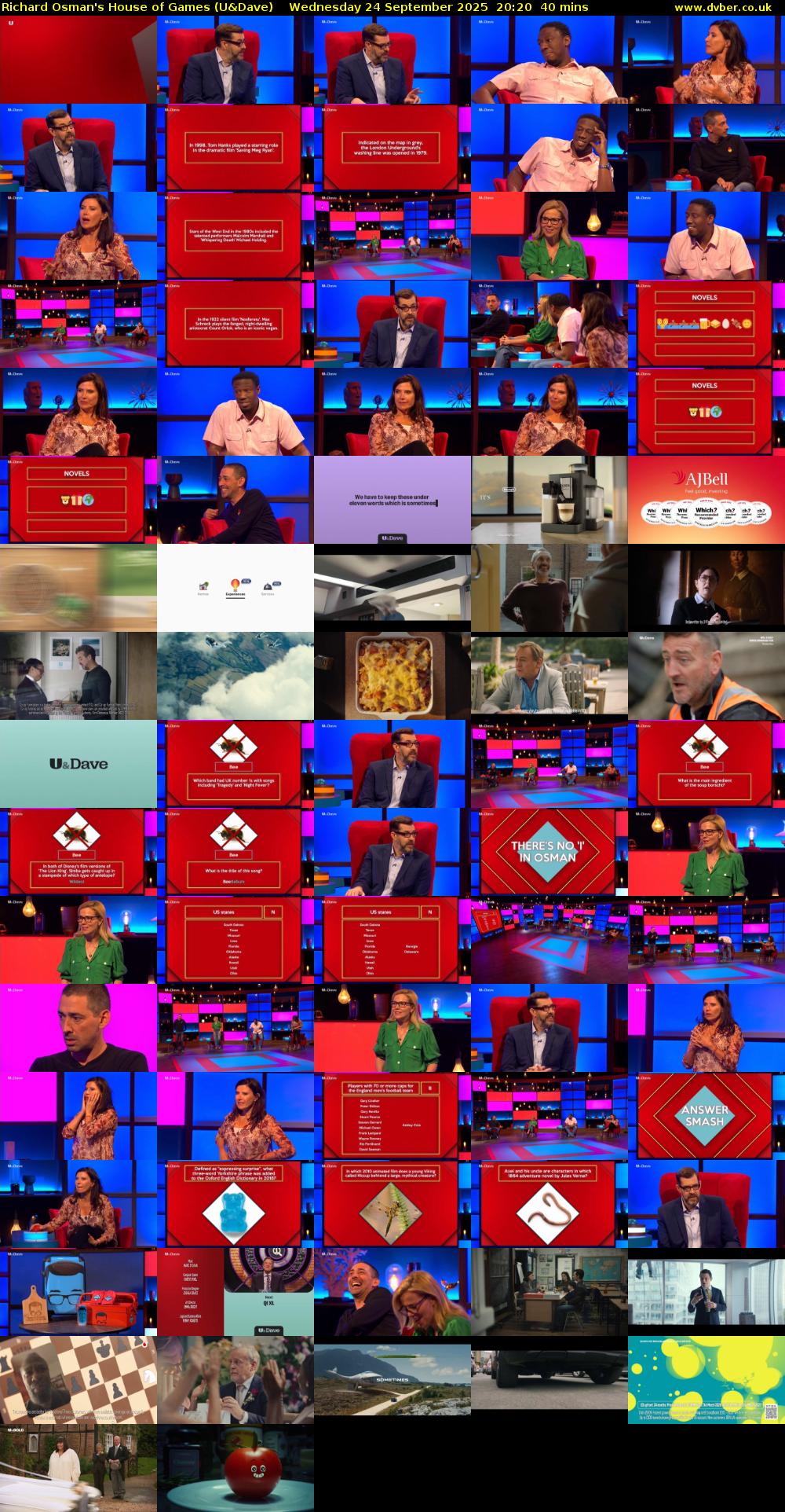 Richard Osman's House of Games (U&Dave) Wednesday 24 September 2025 20:20 - 21:00