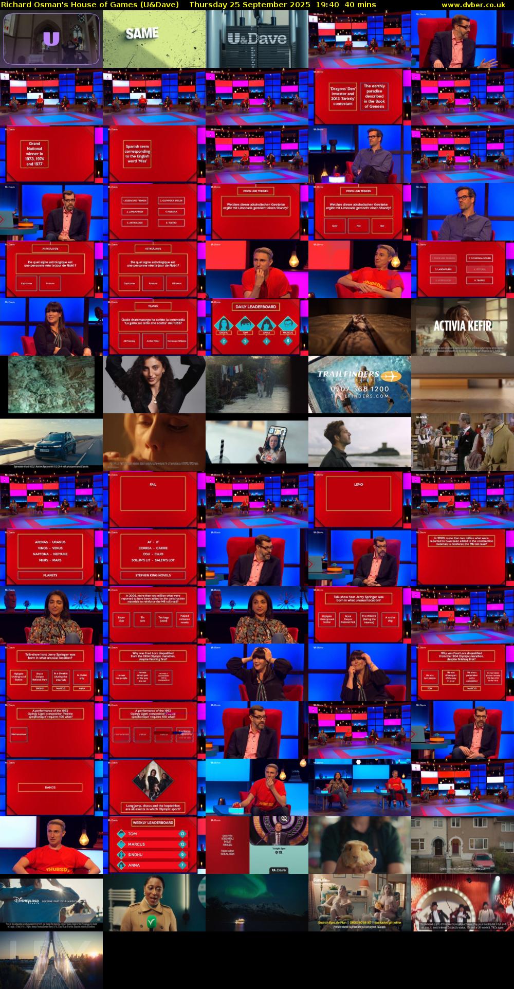 Richard Osman's House of Games (U&Dave) Thursday 25 September 2025 19:40 - 20:20