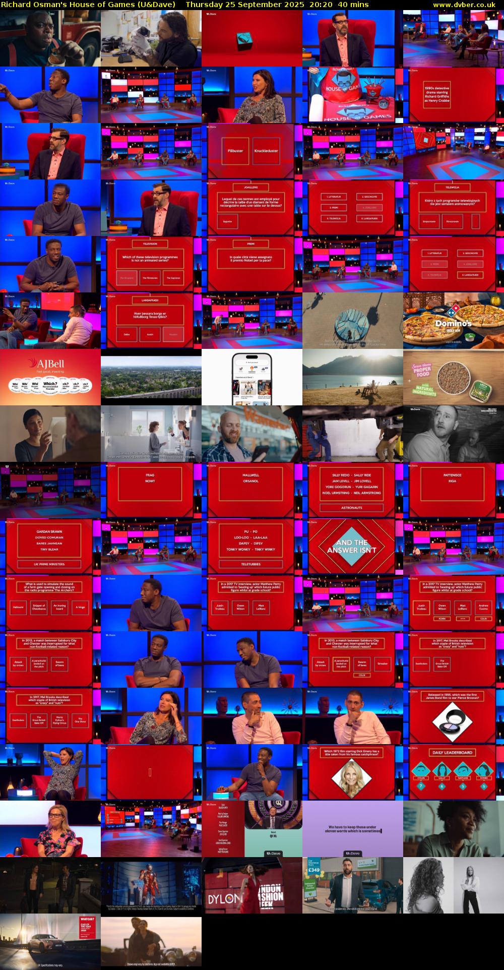 Richard Osman's House of Games (U&Dave) Thursday 25 September 2025 20:20 - 21:00