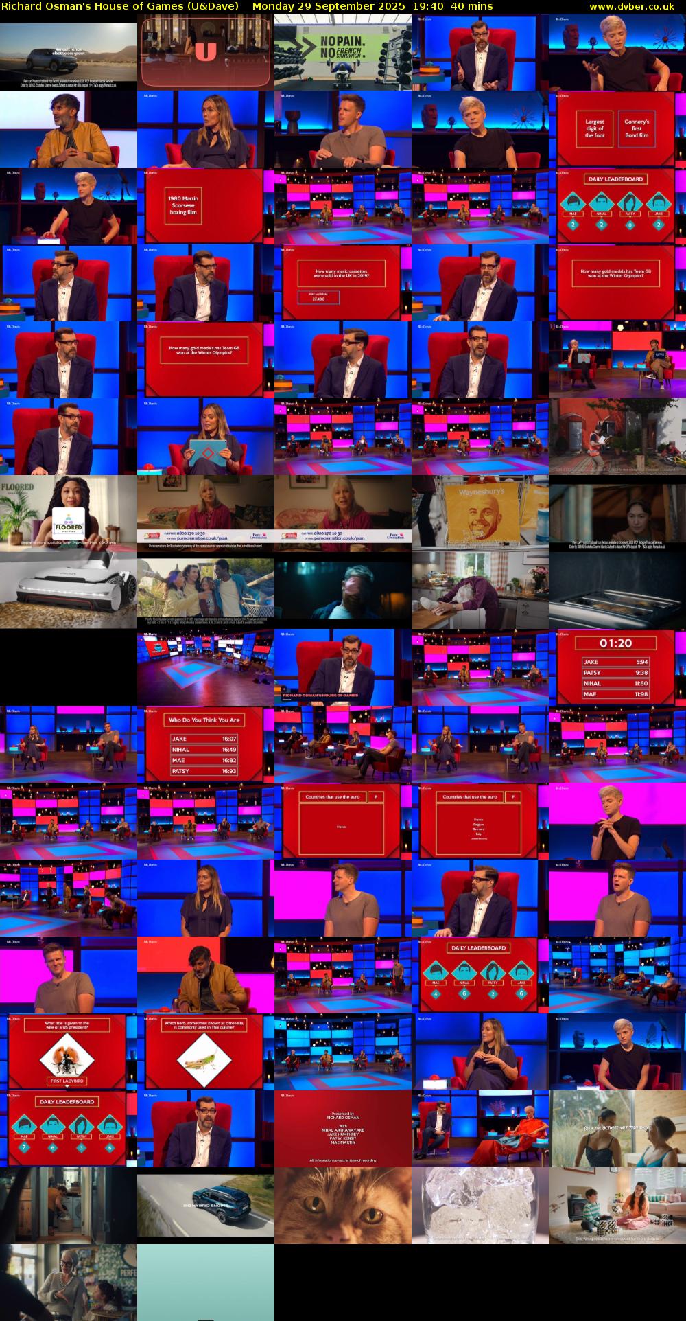 Richard Osman's House of Games (U&Dave) Monday 29 September 2025 19:40 - 20:20