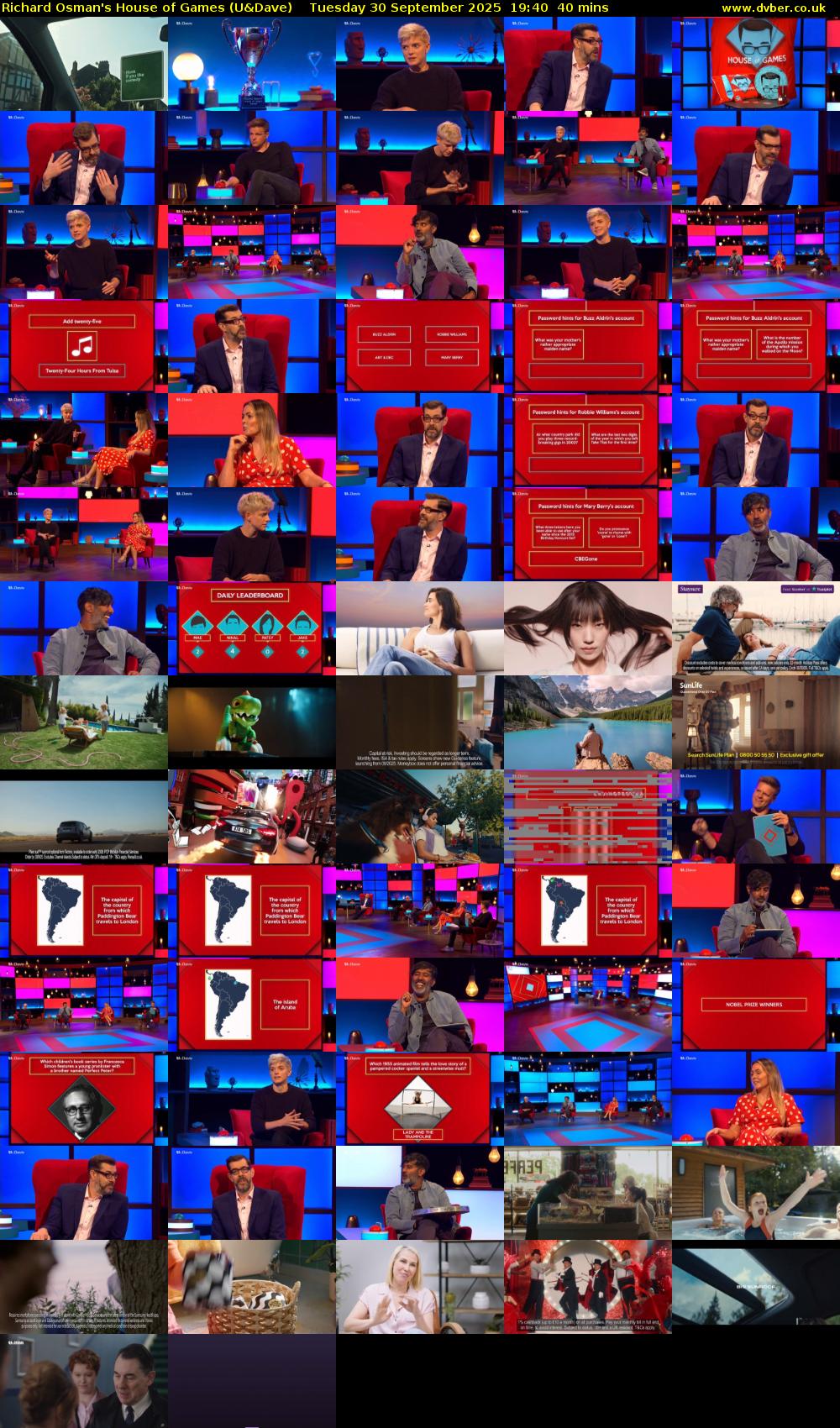 Richard Osman's House of Games (U&Dave) Tuesday 30 September 2025 19:40 - 20:20
