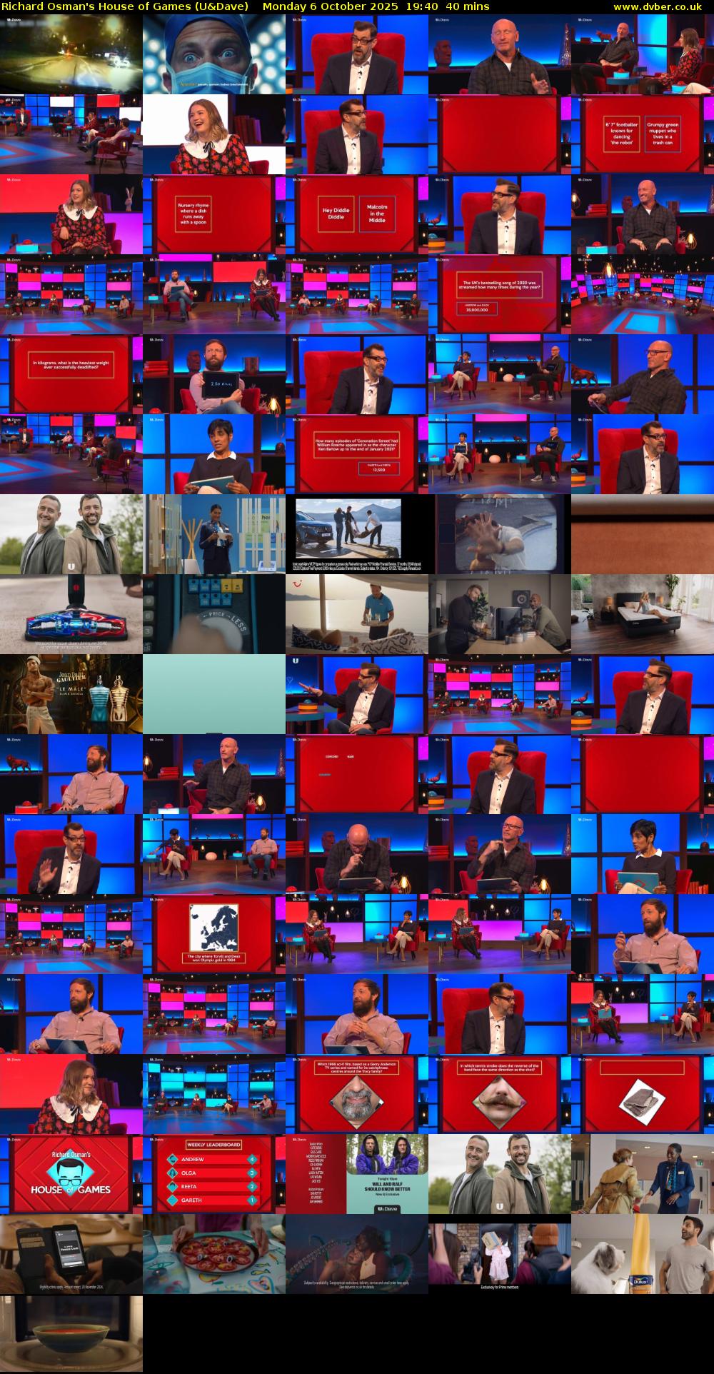 Richard Osman's House of Games (U&Dave) Monday 6 October 2025 19:40 - 20:20