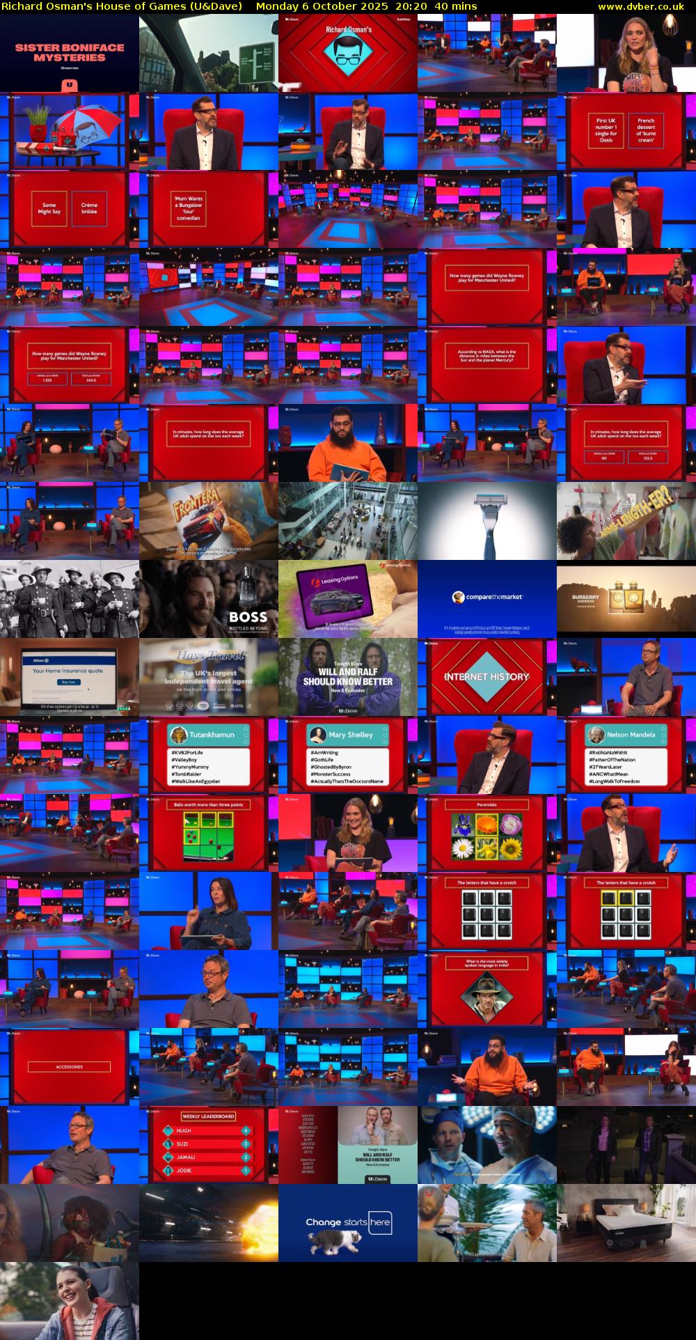 Richard Osman's House of Games (U&Dave) Monday 6 October 2025 20:20 - 21:00