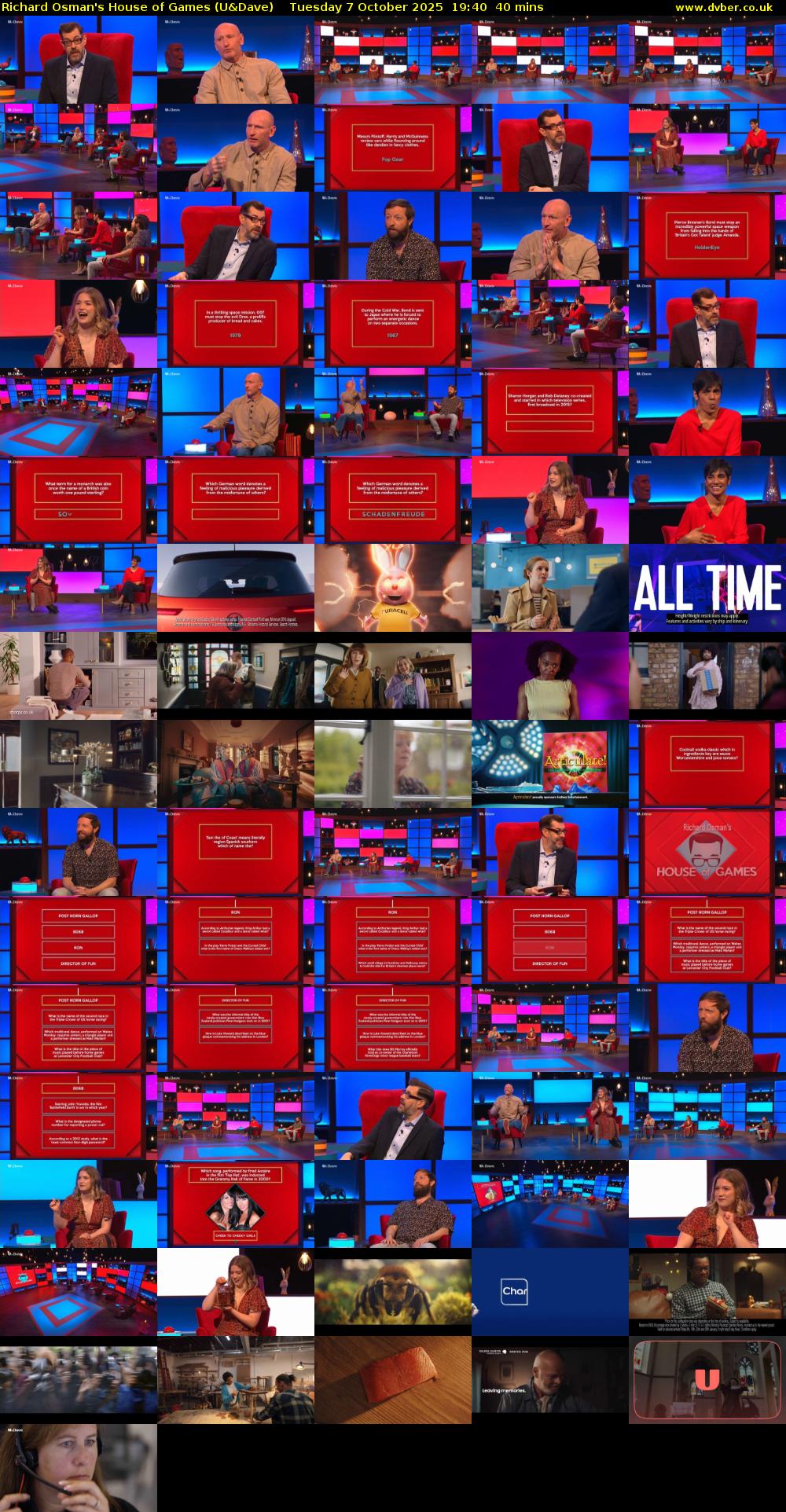 Richard Osman's House of Games (U&Dave) Tuesday 7 October 2025 19:40 - 20:20